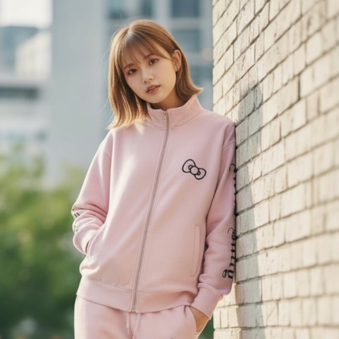 26001-KT Sanrio Hello Kitty 日燒長腿拉鍊外套 粉紅色 #JP-SM25-210PK