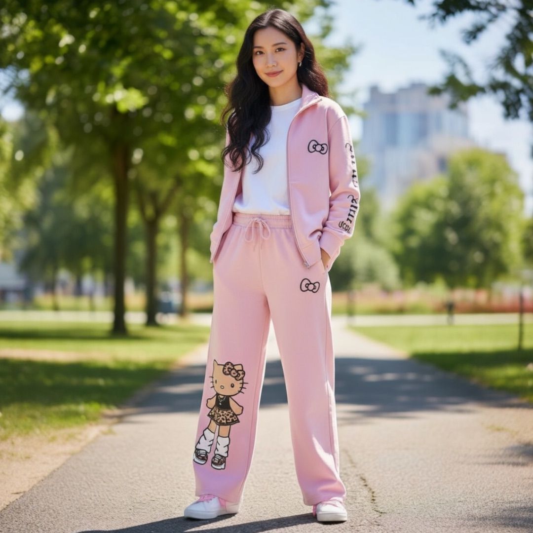 26001-KT Sanrio Hello Kitty 日燒長腿拉鍊外套 粉紅色 #JP-SM25-210PK