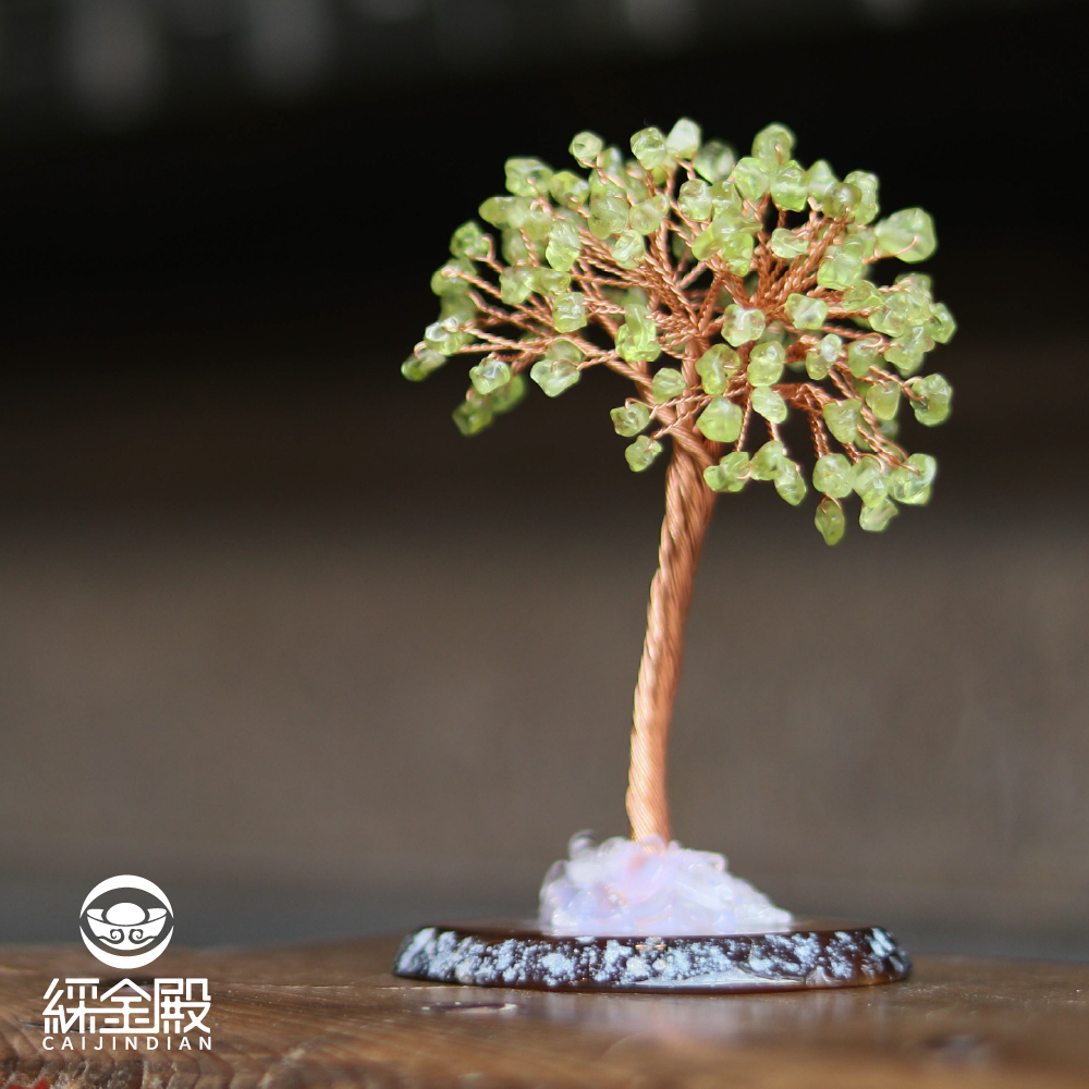 五行水晶開運招財樹-橄欖石｜過爐加持｜招正財｜幸運【綵金殿】