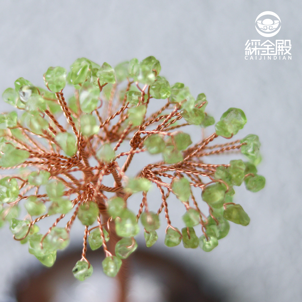 五行水晶開運招財樹-橄欖石｜過爐加持｜招正財｜幸運【綵金殿】