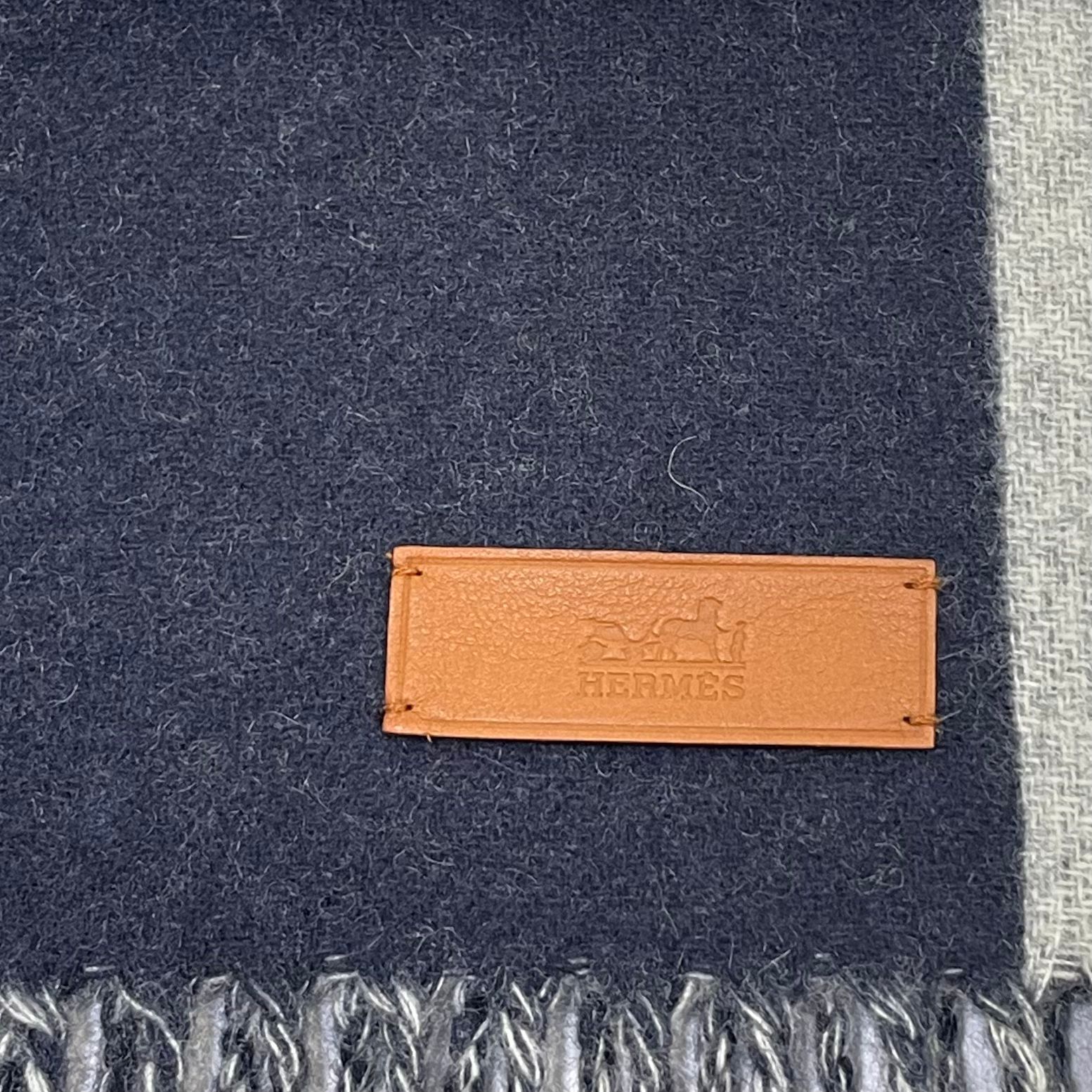 HERMES Scarf Mall Casaque Clefs de H HERMES圍巾 30x160cm 藍灰馬鞍腹帶羊絨頸巾 #BRAND NEW #香榭站正品