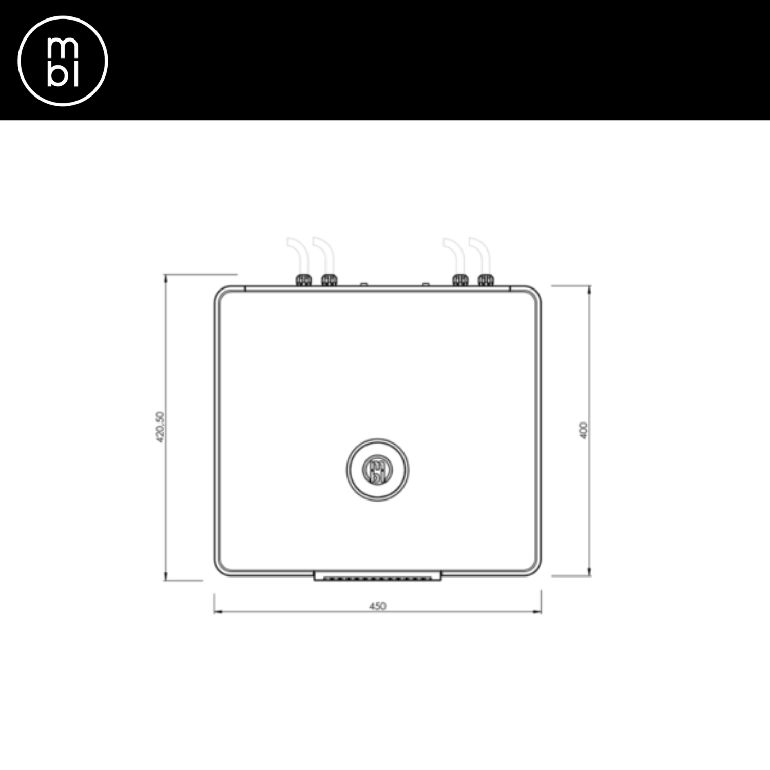 MBL Noble N21 Stereo Power Amplifier Dimension Top