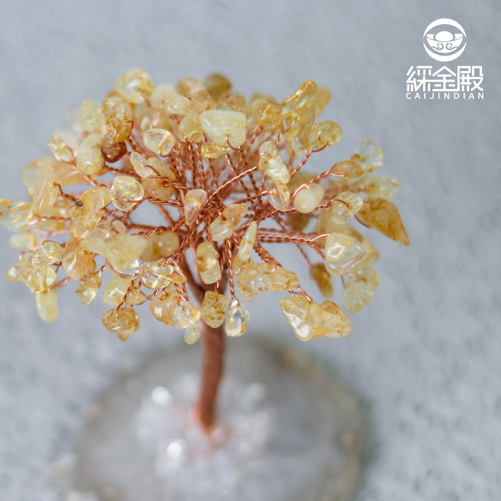 五行水晶開運招財樹-黃水晶｜過爐加持｜增強自信｜招正財偏財【綵金殿】