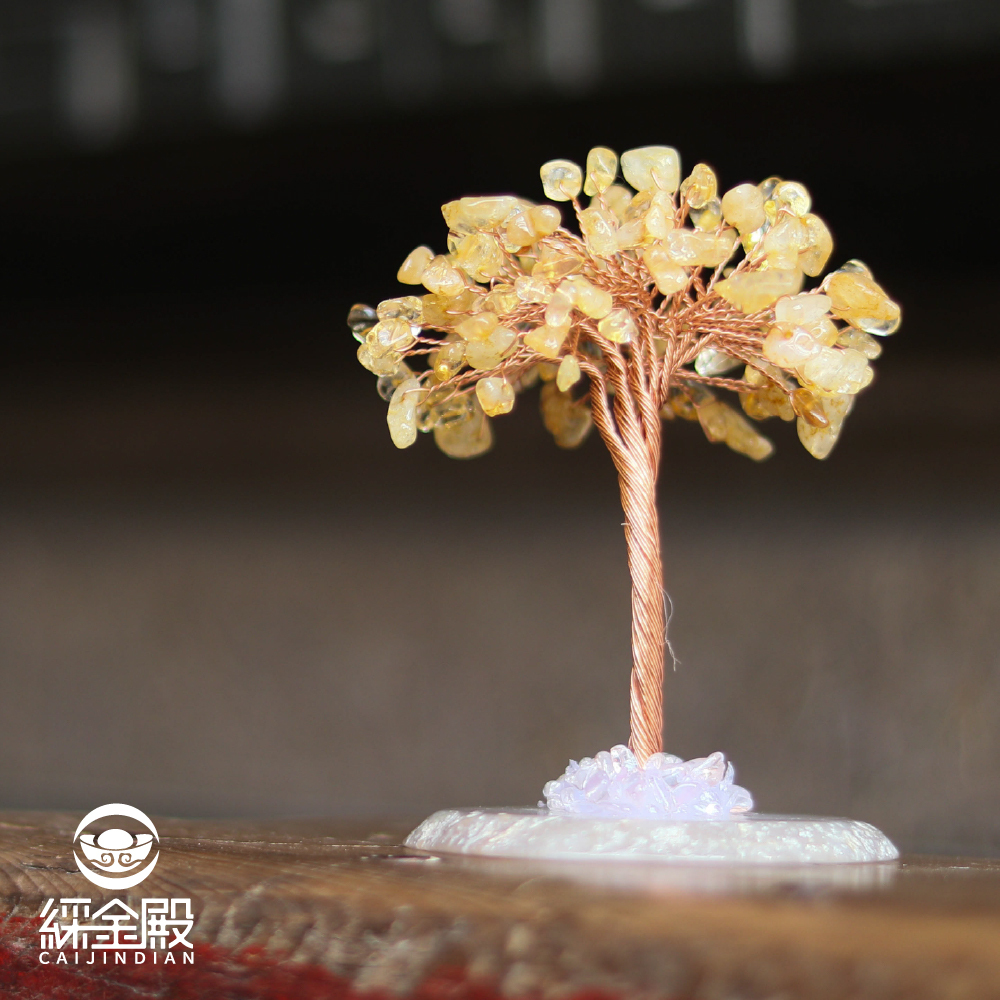 五行水晶開運招財樹-黃水晶｜過爐加持｜增強自信｜招正財偏財【綵金殿】