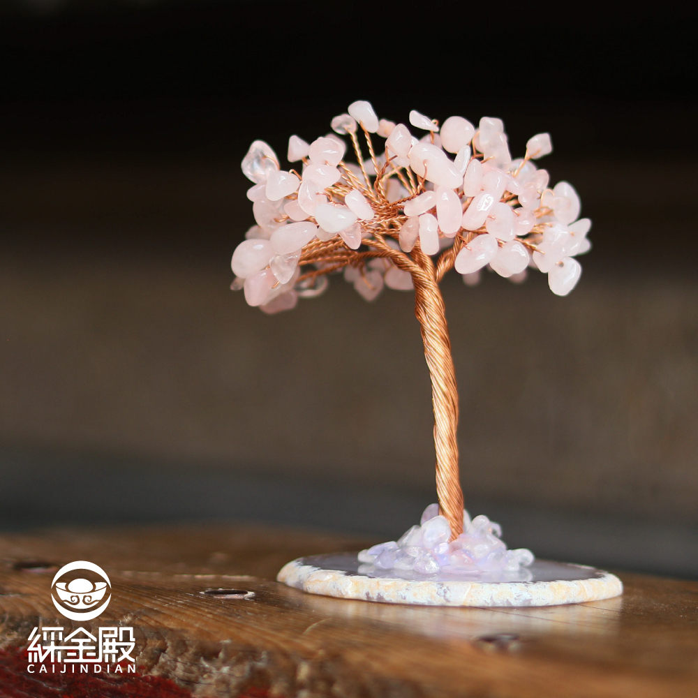 五行水晶開運招財樹-粉水晶｜過爐加持｜招桃花｜展現魅力【綵金殿】