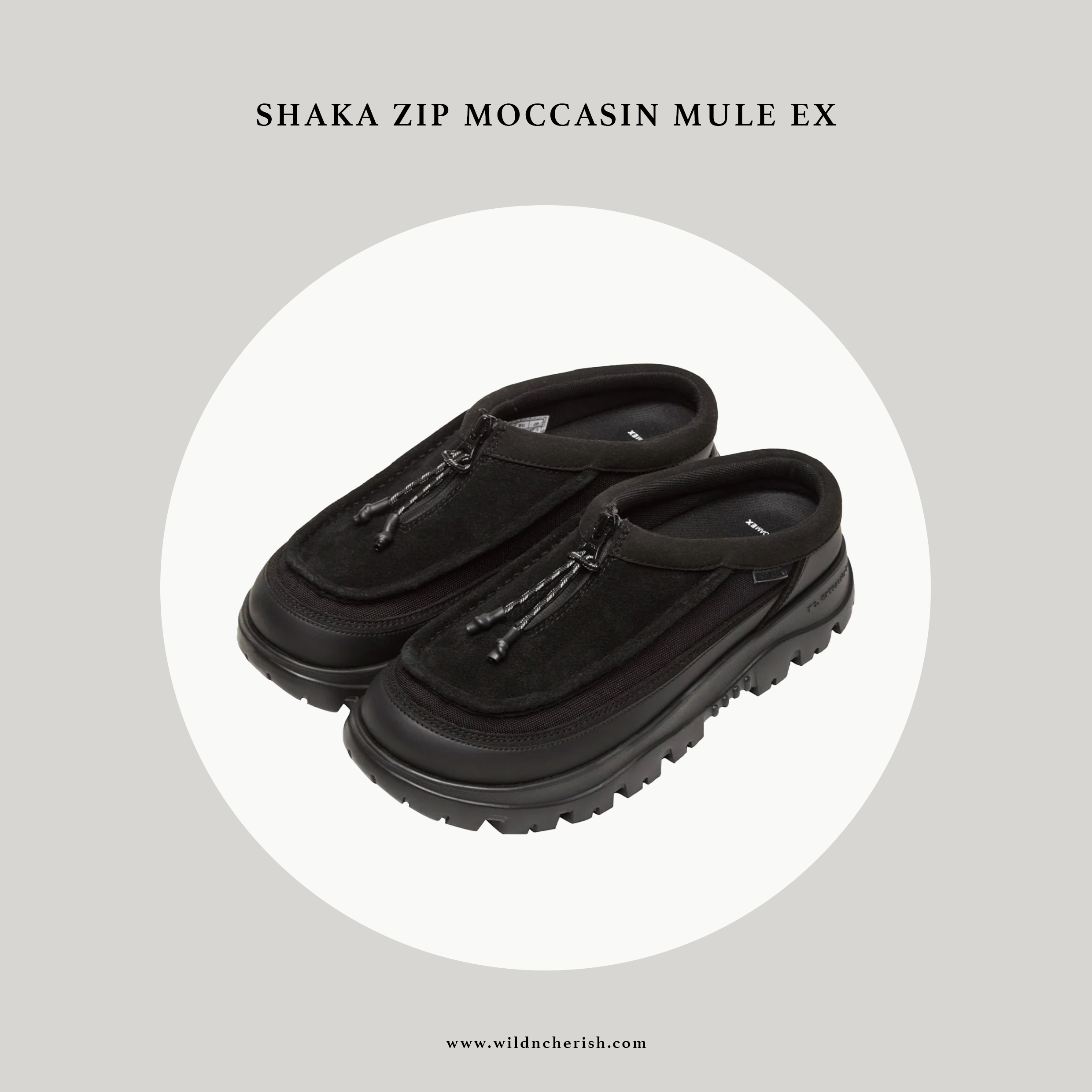 預訂 | Shaka Zip Moccasin Mule EX 拉鏈 莫卡辛鞋 黑色
