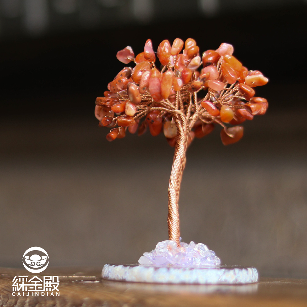 五行水晶開運招財樹-紅瑪瑙｜過爐加持｜改善血液循環｜熱情【綵金殿】