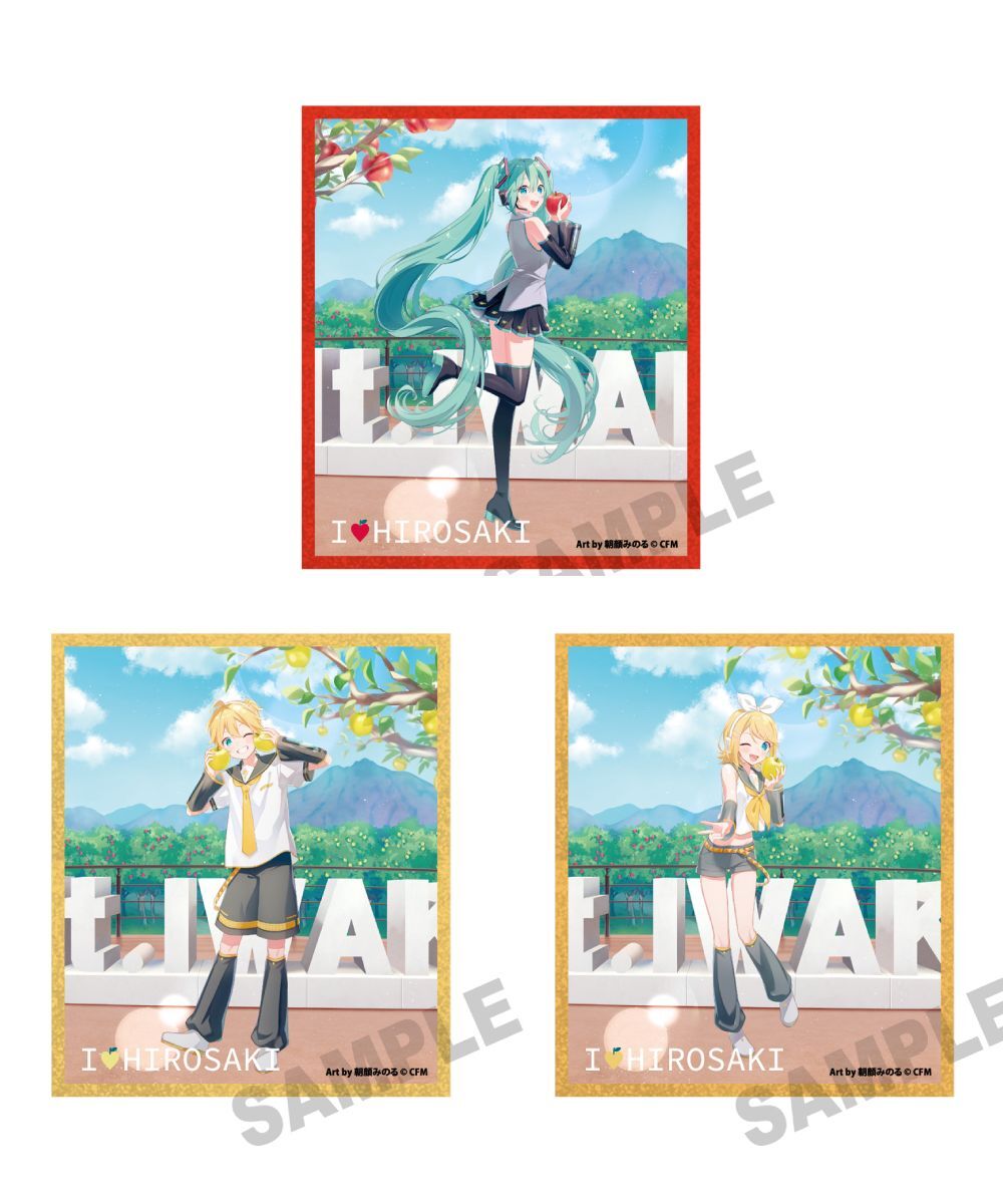 預購-「初音未來×弘前蘋果」 壓克力色紙 Art by 朝顔みのる 系列【日本進口精品】