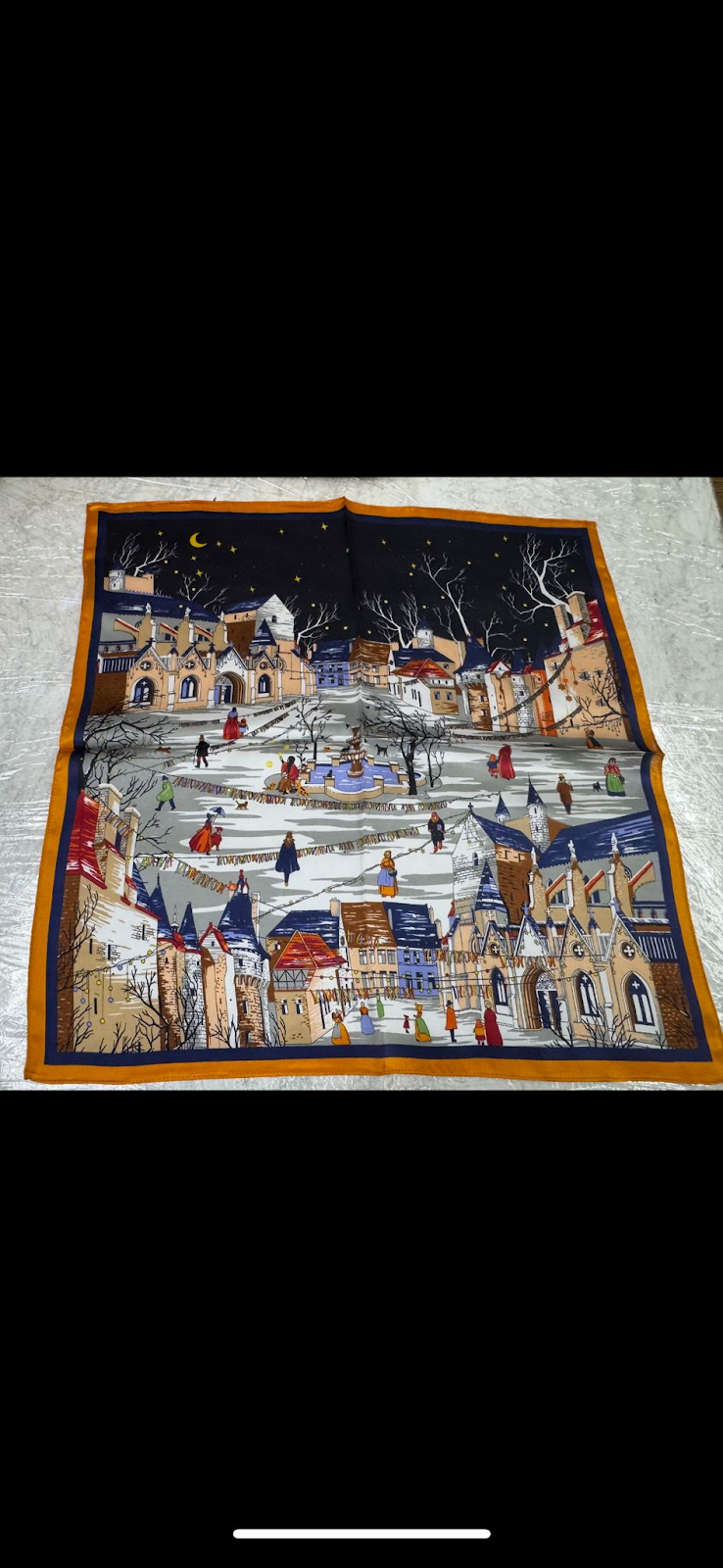 4G244 意大利絲巾 橙色邊 50x50cm 100% silk