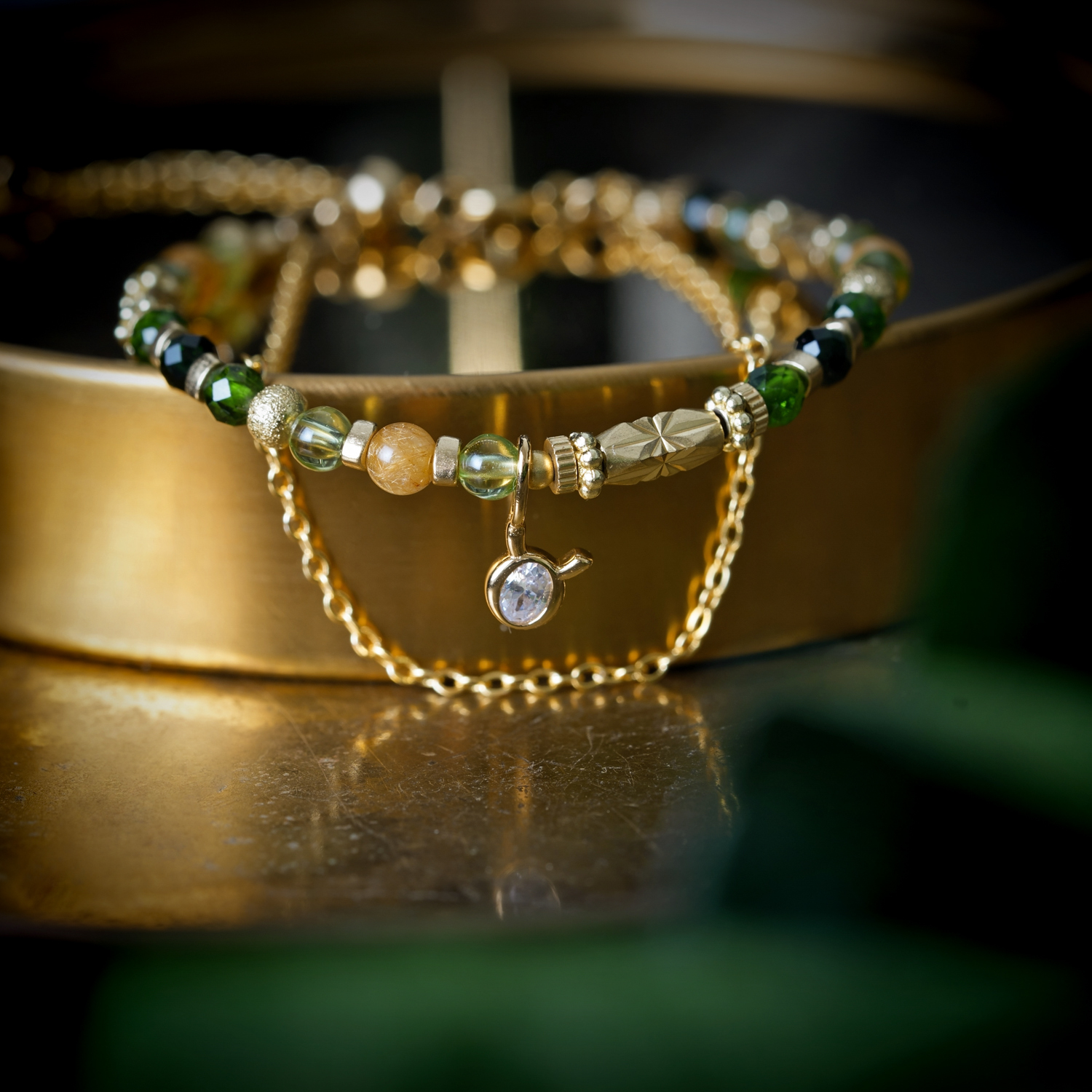 【神秘星象學：星系之聲】432Hz恆定之聲｜金牛座水晶銅鍍18k真金手鍊 BMA002