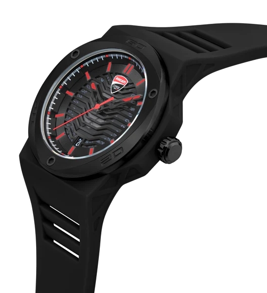 【Ducati 杜卡迪】重機王者 Tradizione傳統系列 DTWGN0000506 黑紅 男士 穿透 層次 結構 日期 運動型 手錶