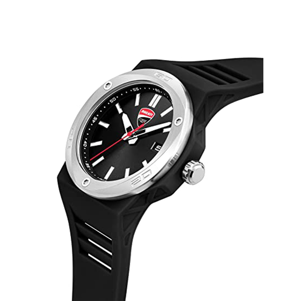 【Ducati 杜卡迪】重機王者 Tradizione傳統系列 DTWGN0000502 黑 男士 流暢 簡約 無字 日期 運動型 手錶
