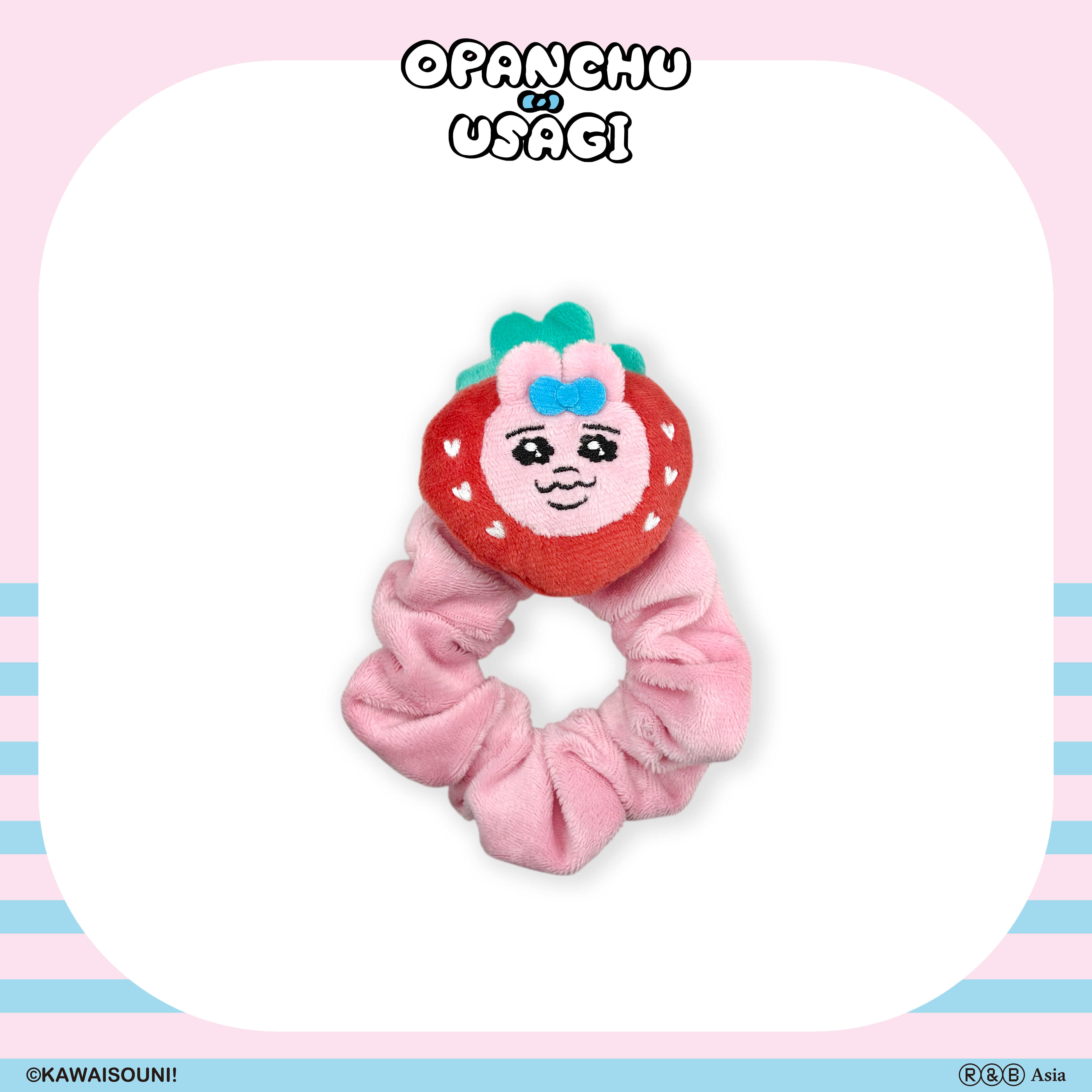 【預購】Opanchu Usagi 褲褲兔-立體絨毛髮圈-草莓