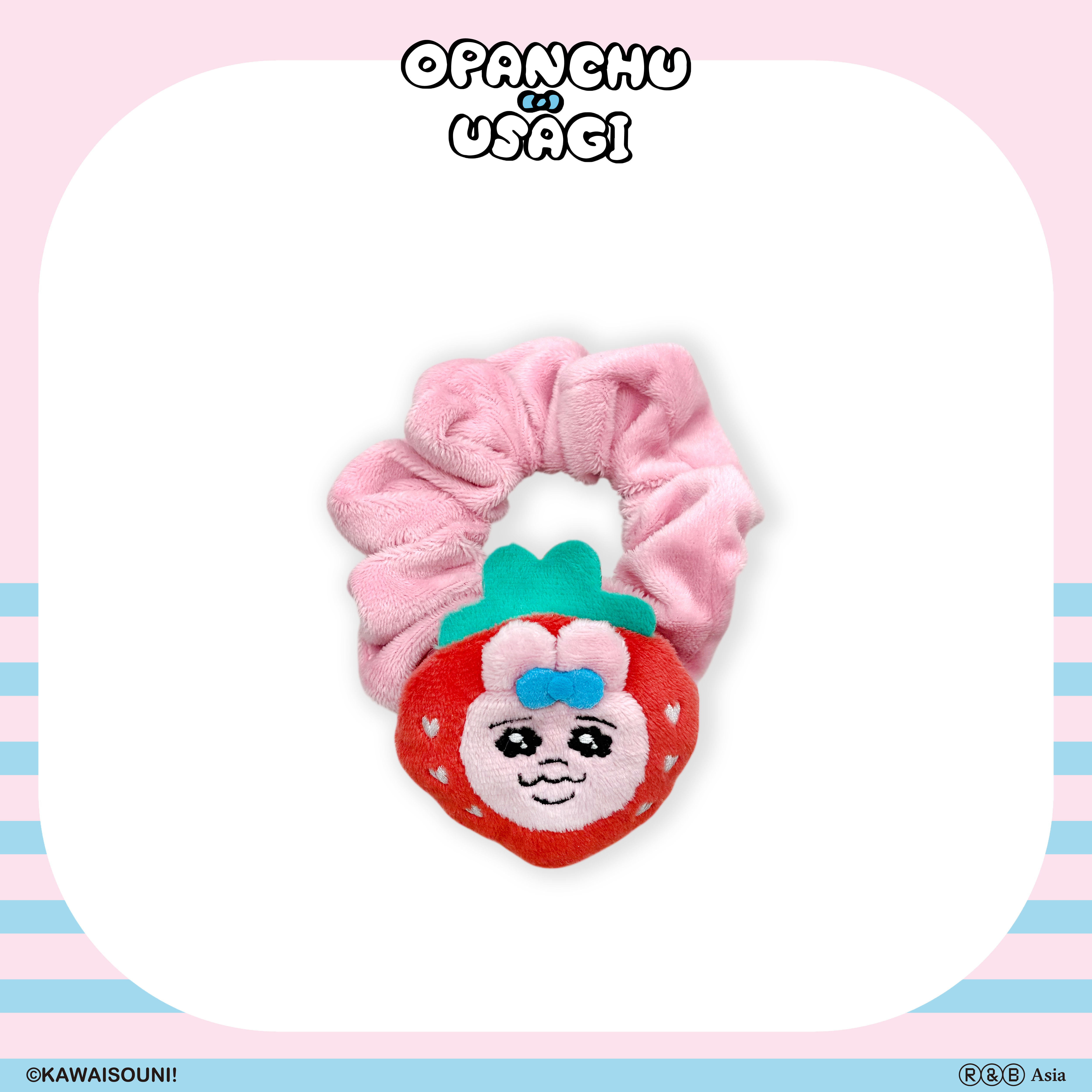 【預購】Opanchu Usagi 褲褲兔-立體絨毛髮圈-草莓