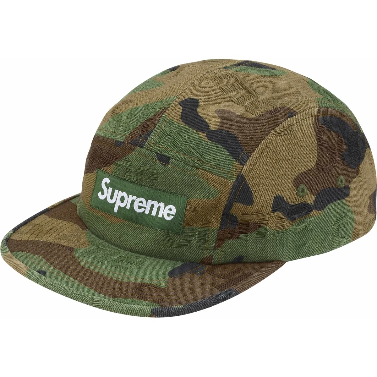 SUPREME FW25 Jacquard Logos Denim Camp Cap