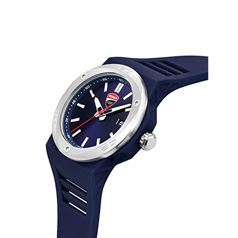 【Ducati 杜卡迪】重機王者 Tradizione傳統系列 DTWGN0000501 藍 男士 流暢 簡約 無字 日期 運動型 手錶