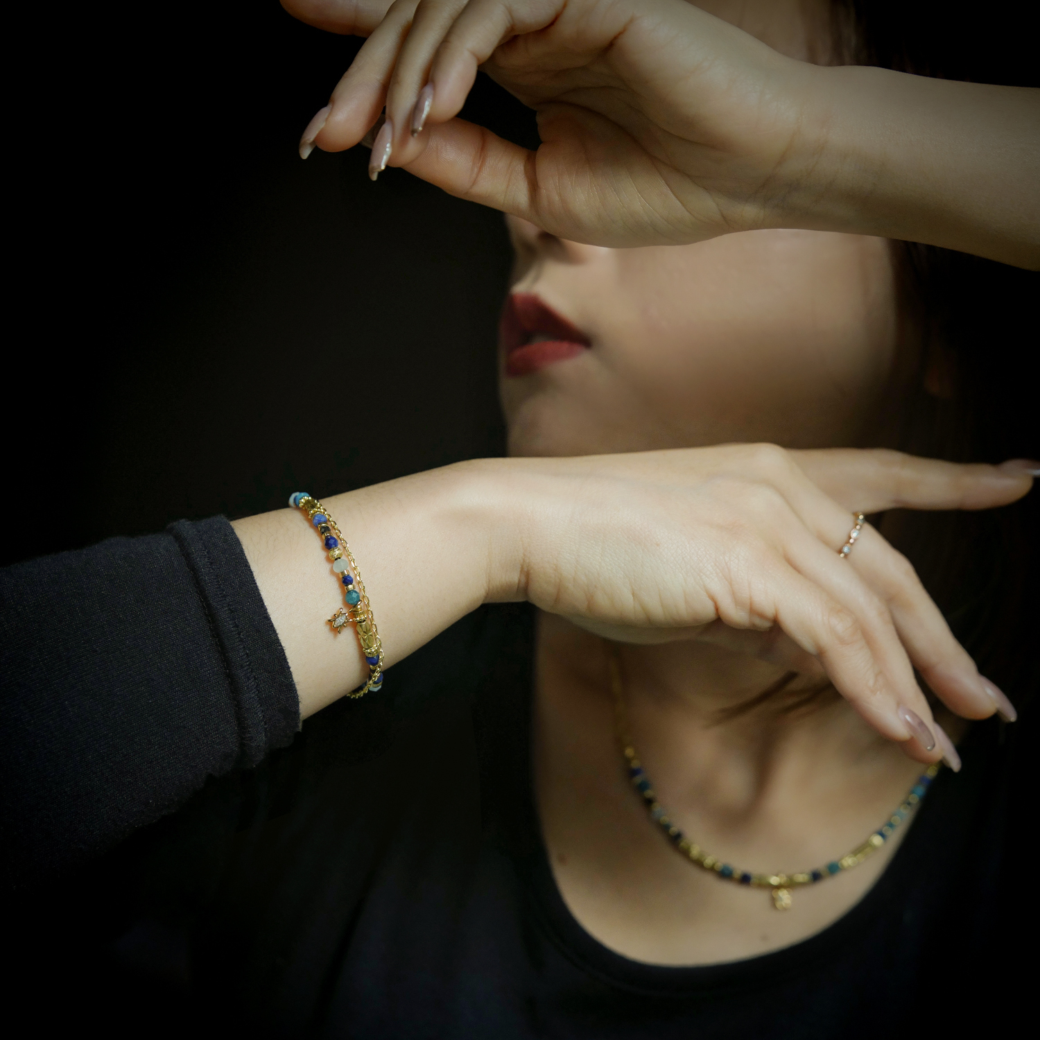 【神秘星象學：星系之聲】528Hz逐夢之聲｜雙魚座水晶銅鍍18k真金手鍊 BMA012