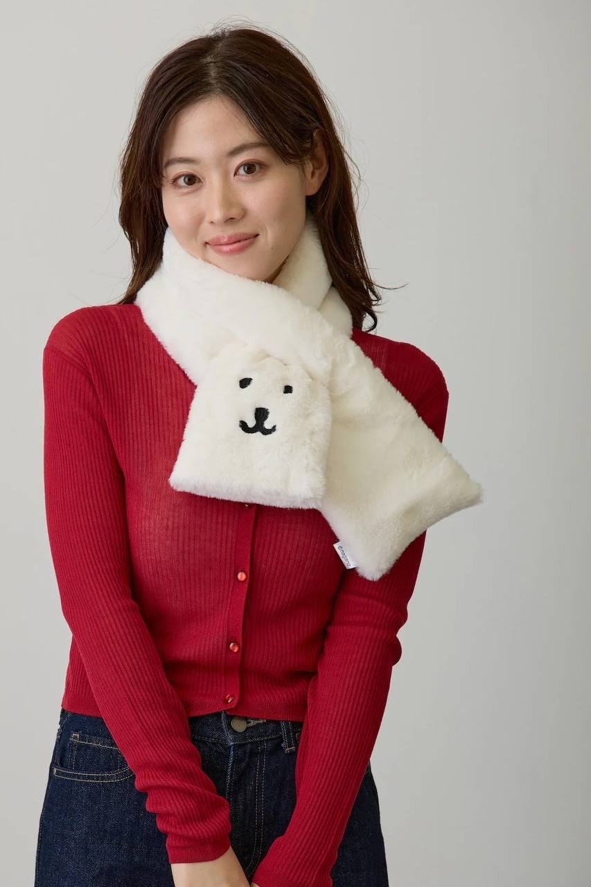 預訂｜Nagano Characters 白熊 Fur Series 毛毛頸巾 WHITE