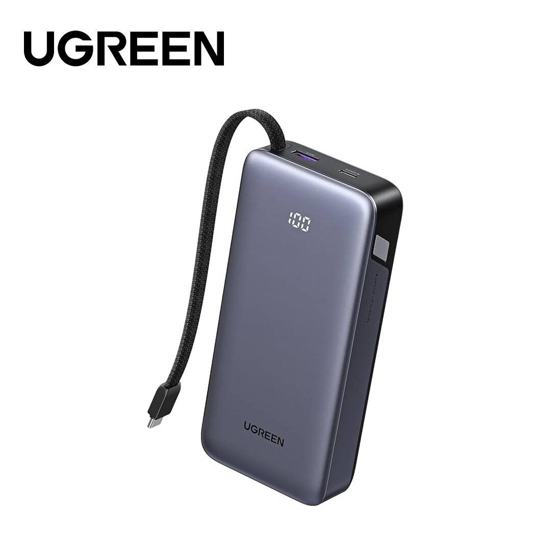 Ugreen 20000mAh 67W 行動電源 內建 Type-C線_PB550-85166B