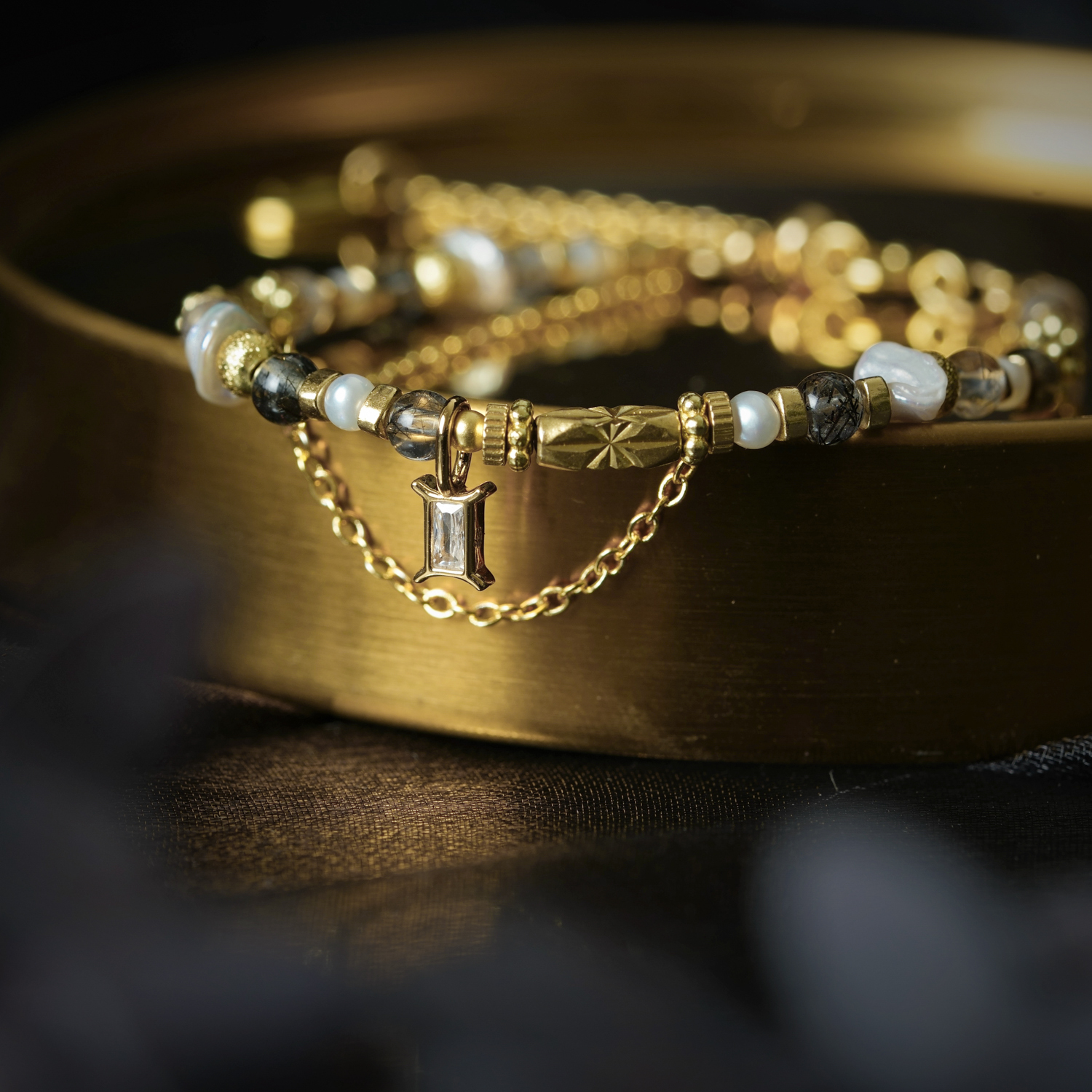 【神秘星象學：星系之聲】528Hz自在之聲｜雙子座水晶銅鍍18k真金手鍊 BMA003