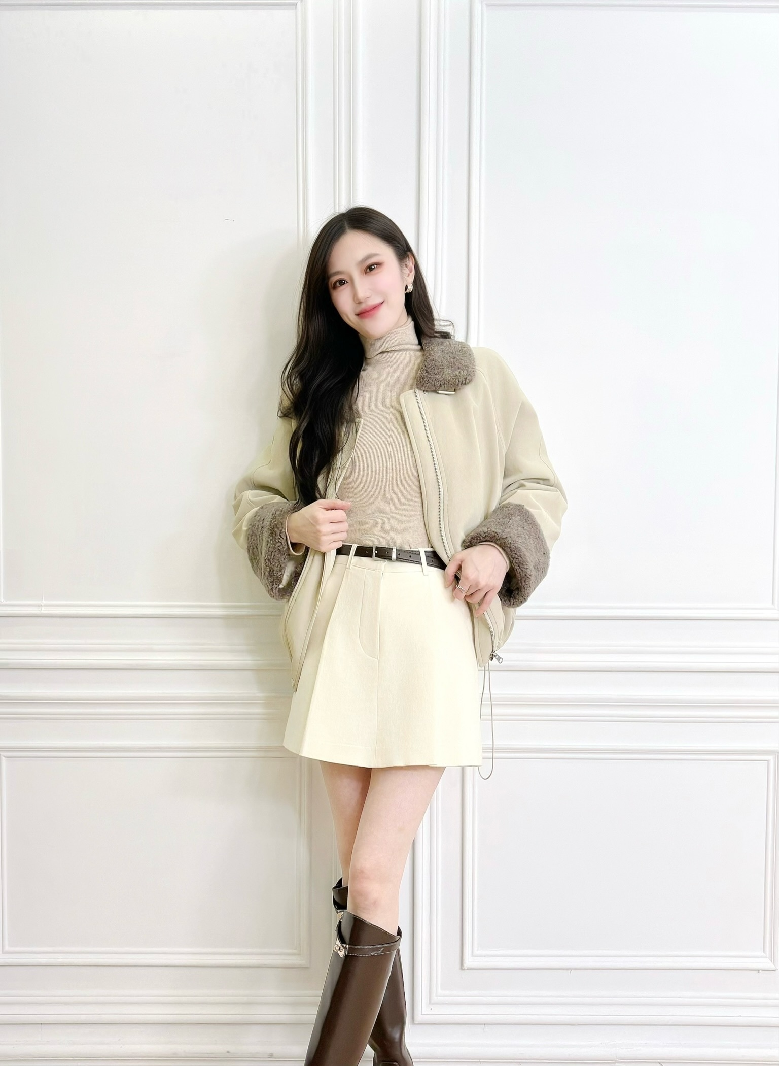 舒適高領一體成形長袖內搭