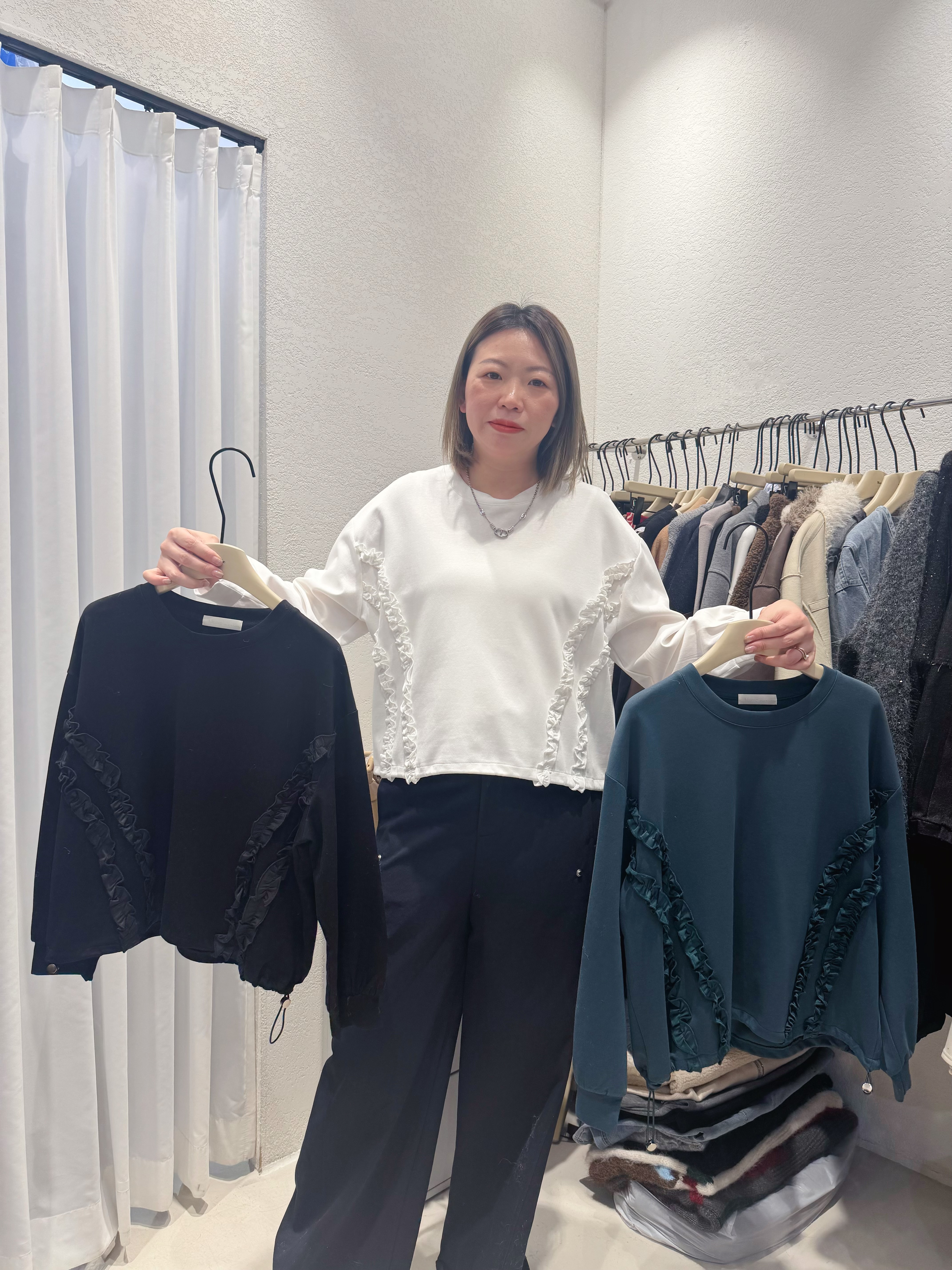 A1MO02 Ruffle斜邊Tee*3色