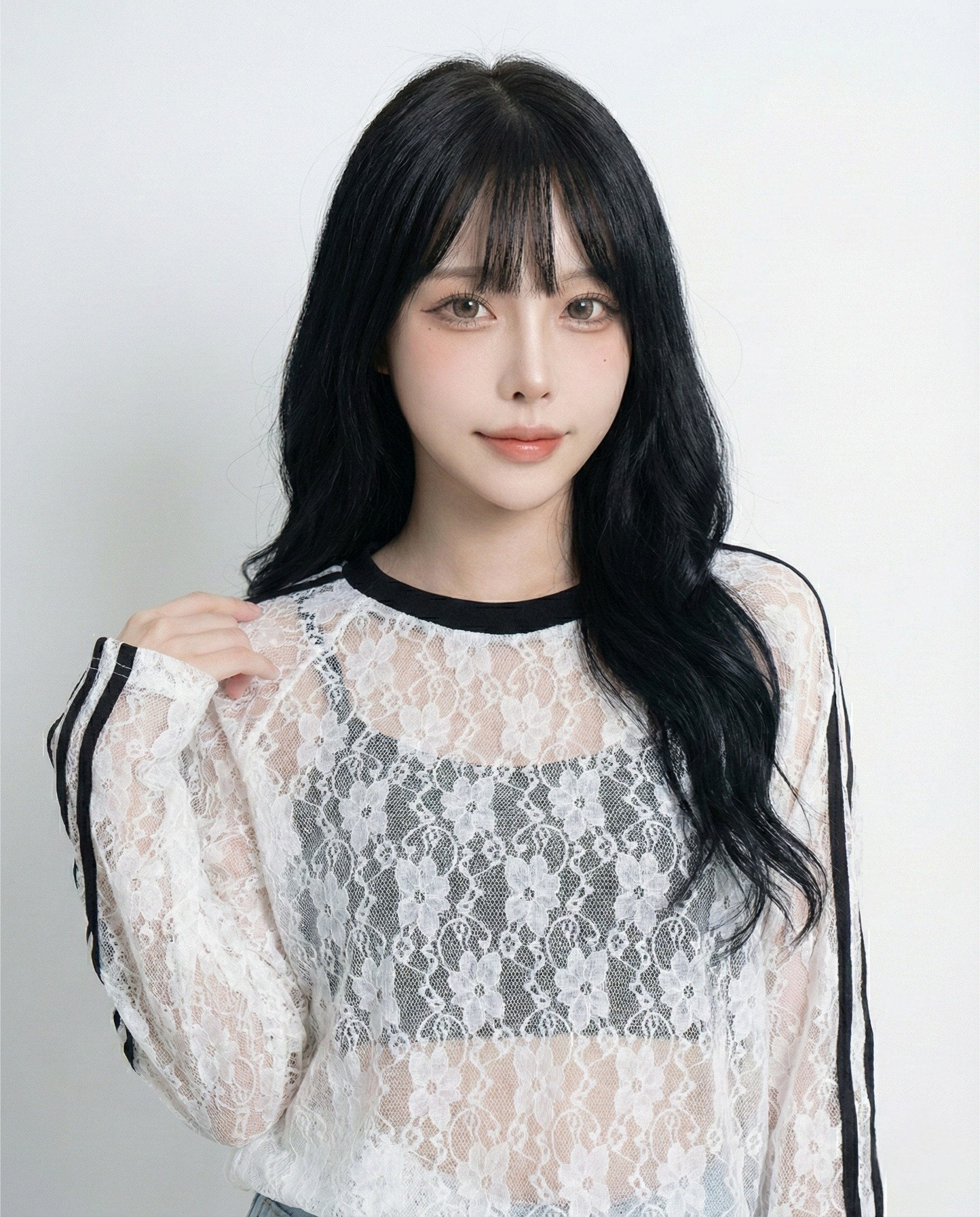 BM 通花LACE 雙間袖TOP