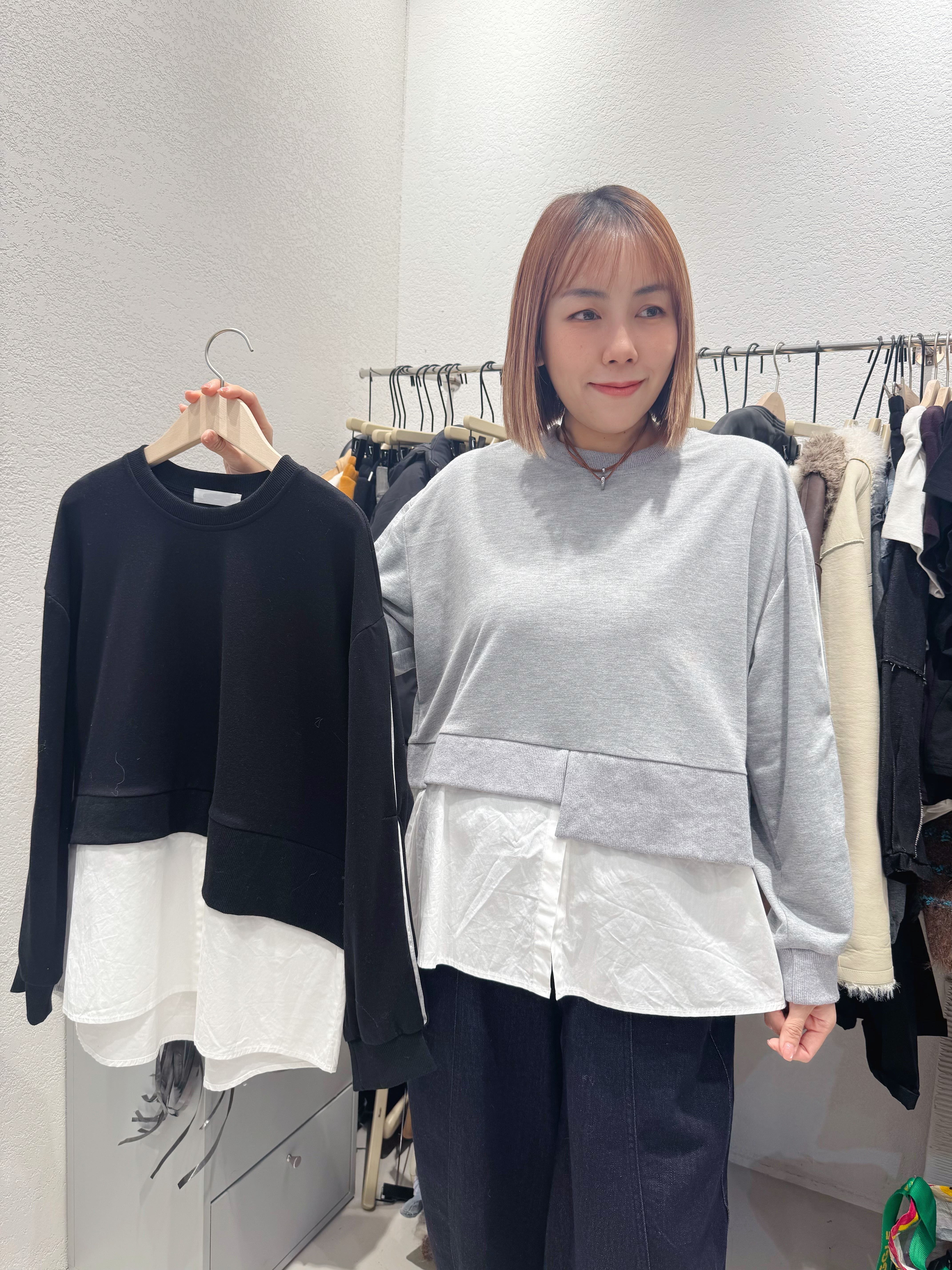 A1MO22 衛衣併Shirt*2色