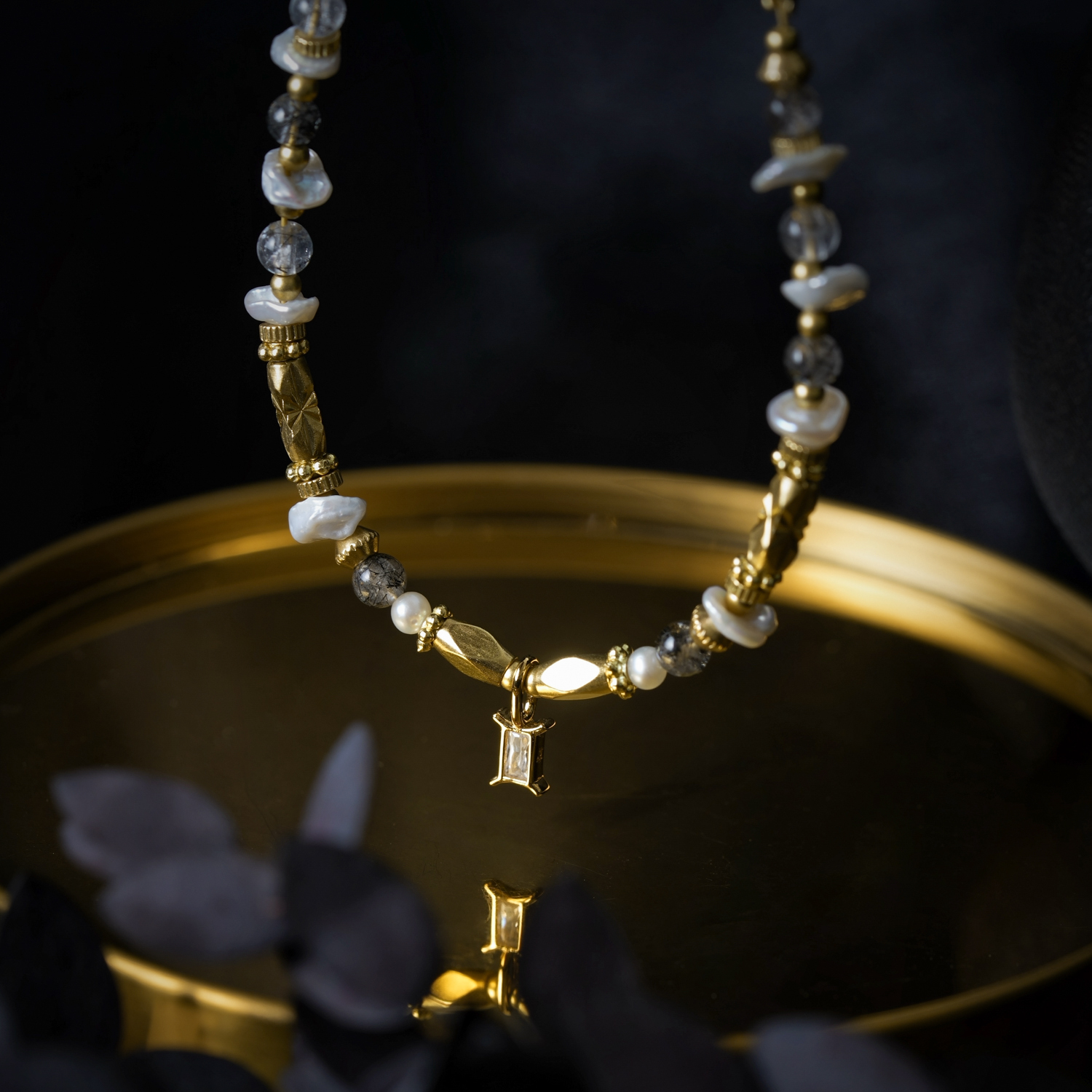 【神秘星象學：星系之聲】555Hz自在之聲｜雙子座水晶銅鍍18k真金項鏈 NMA003