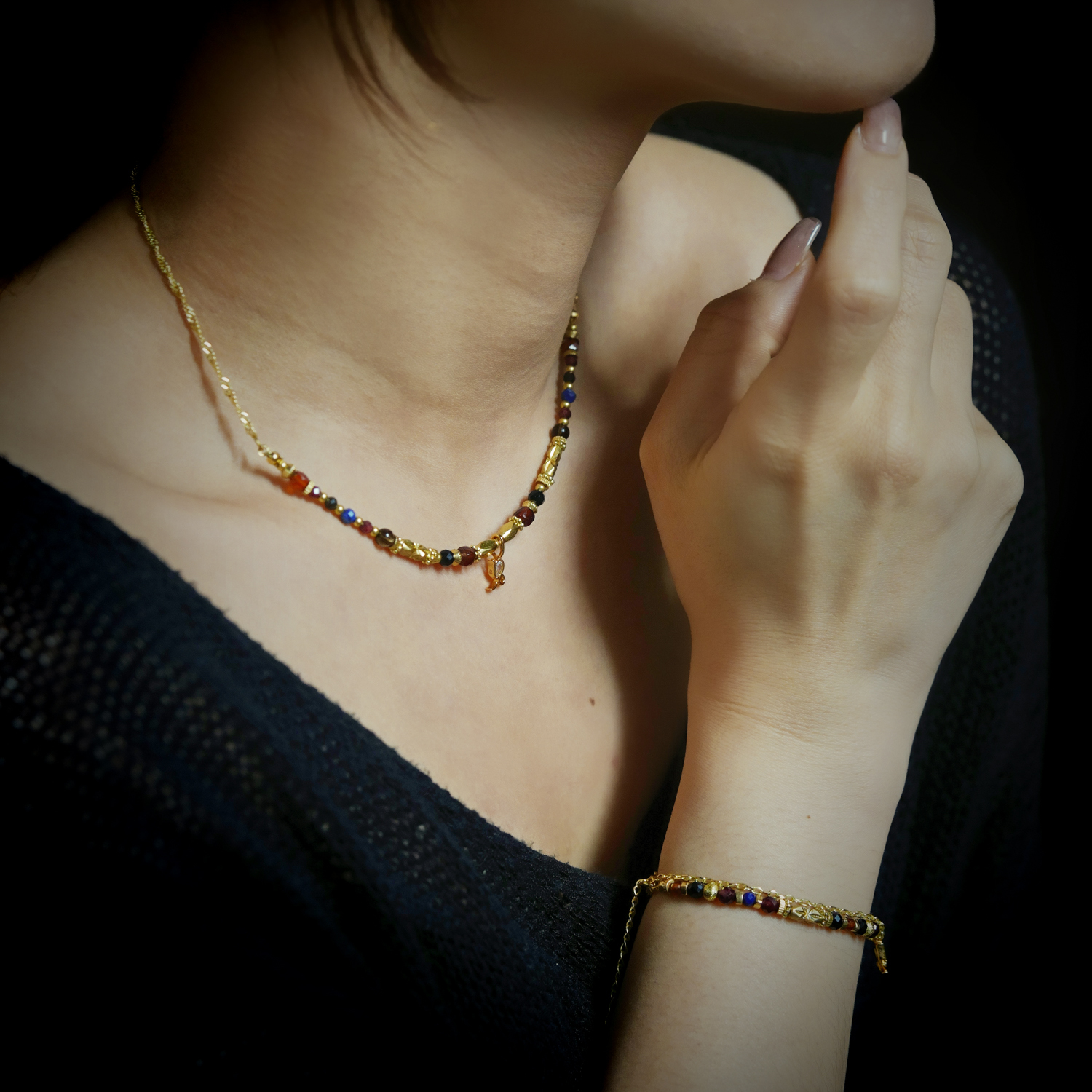 【神秘星象學：星系之聲】174Hz穩固之聲｜摩羯座水晶銅鍍18k真金項鍊 NMA010