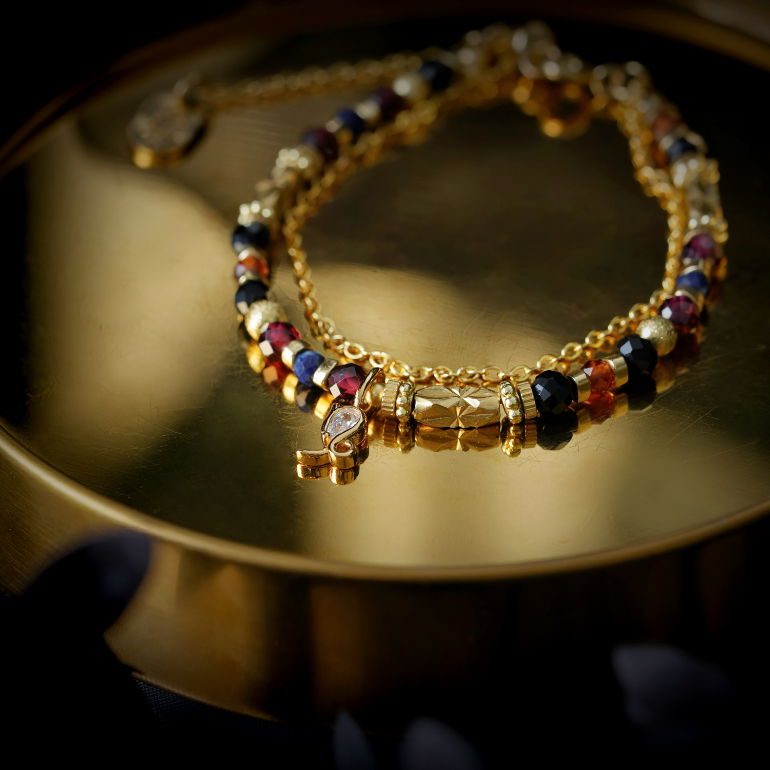 【神秘星象學：星系之聲】174Hz穩固之聲｜摩羯座水晶銅鍍18k真金手鍊 BMA010