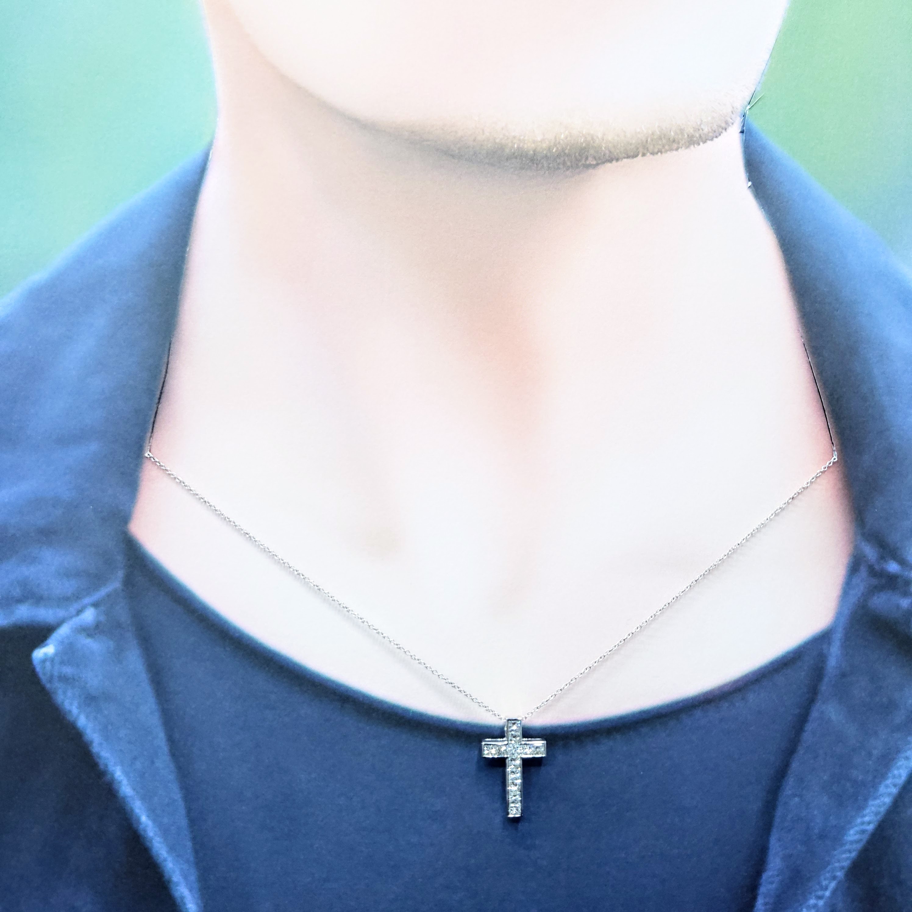 全新18K白金81份鑽石吊墜