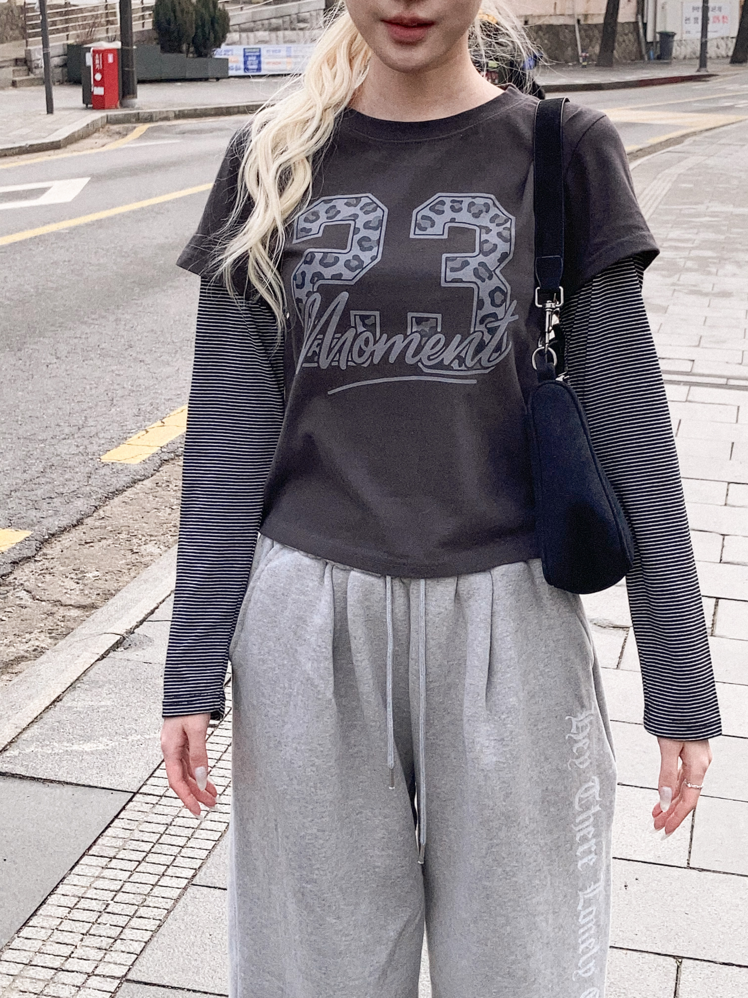 豹紋No.23間紋手袖假兩件上衣〈🇰🇷DAY 1〉