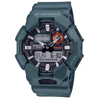 【CASIO 卡西歐】 G-SHOCK  大錶殼酷炫設計 世界時間多功能耐衝擊數位雙顯 雙顯手錶 GA-010-2A
