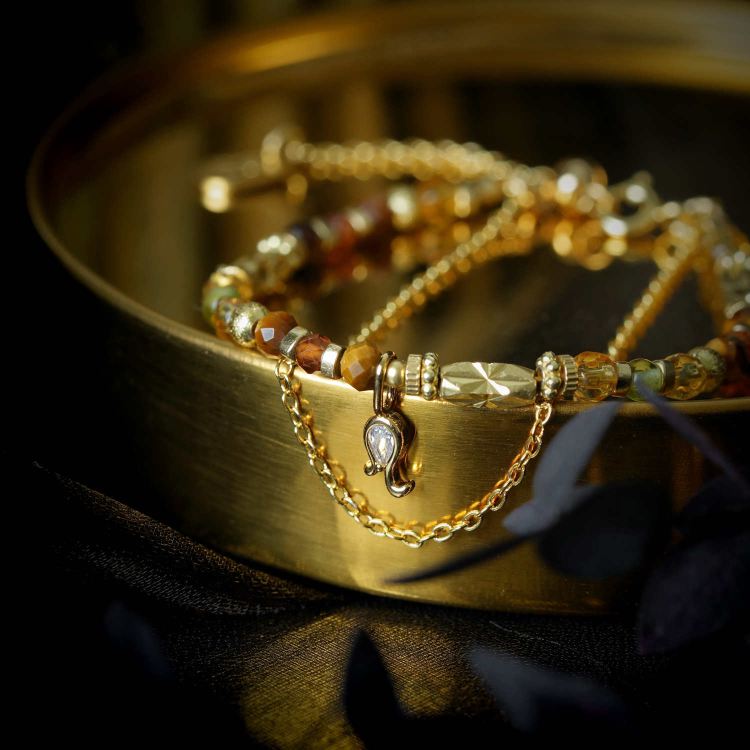 【神秘星象學：星系之聲】852Hz顯耀之聲｜獅子座水晶銅鍍18k真金手鍊 BMA005