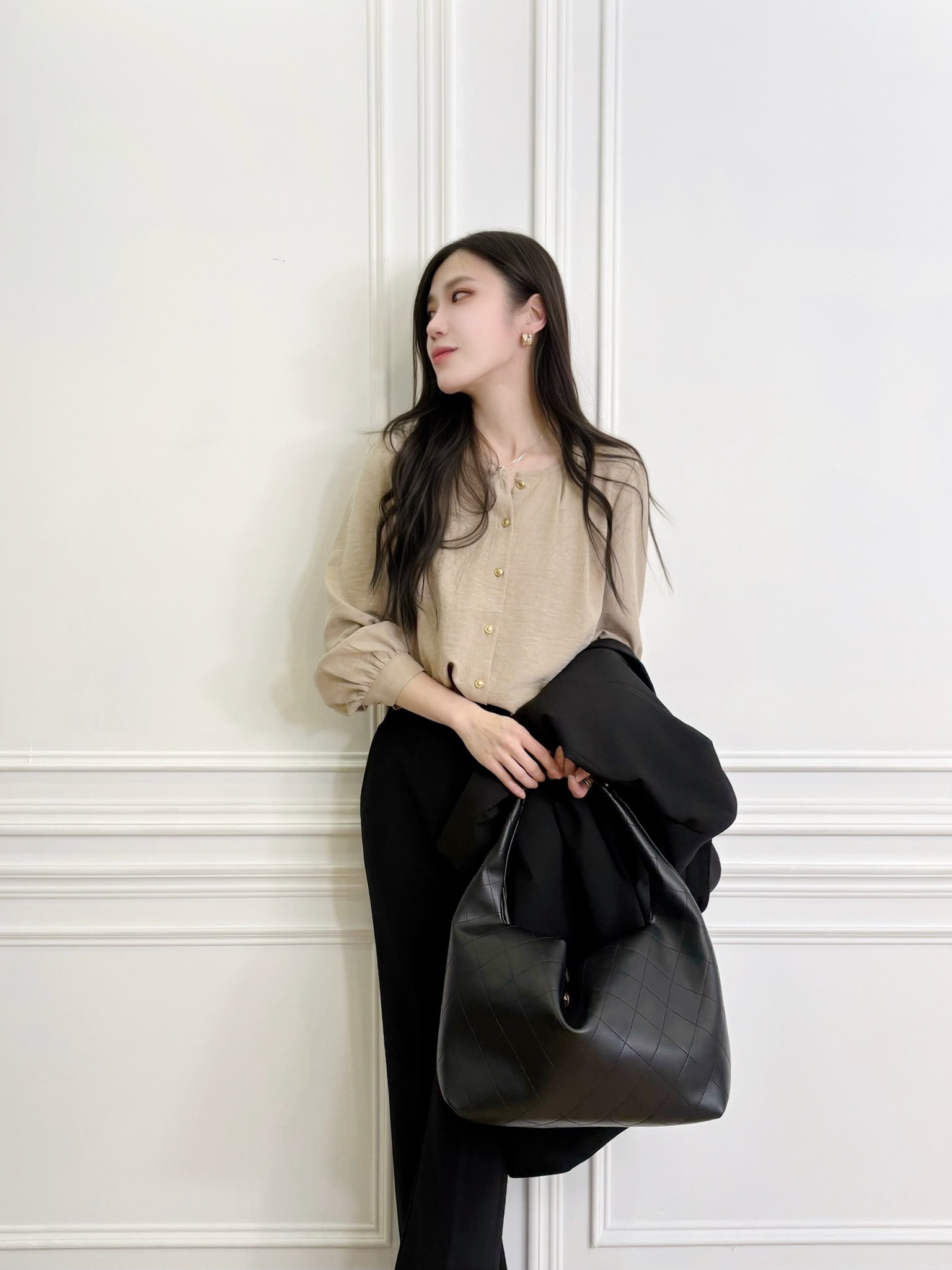 舒適絨面金釦襯衫