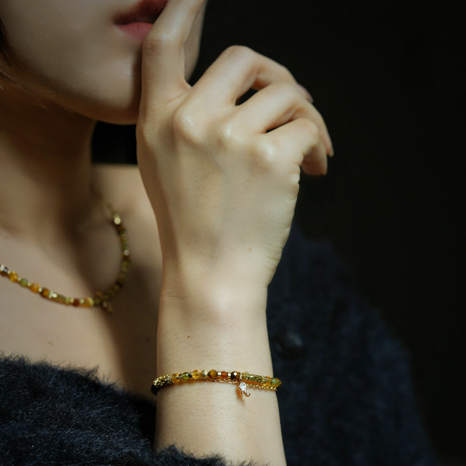 【神秘星象學：星系之聲】852Hz顯耀之聲｜獅子座水晶銅鍍18k真金手鍊 BMA005