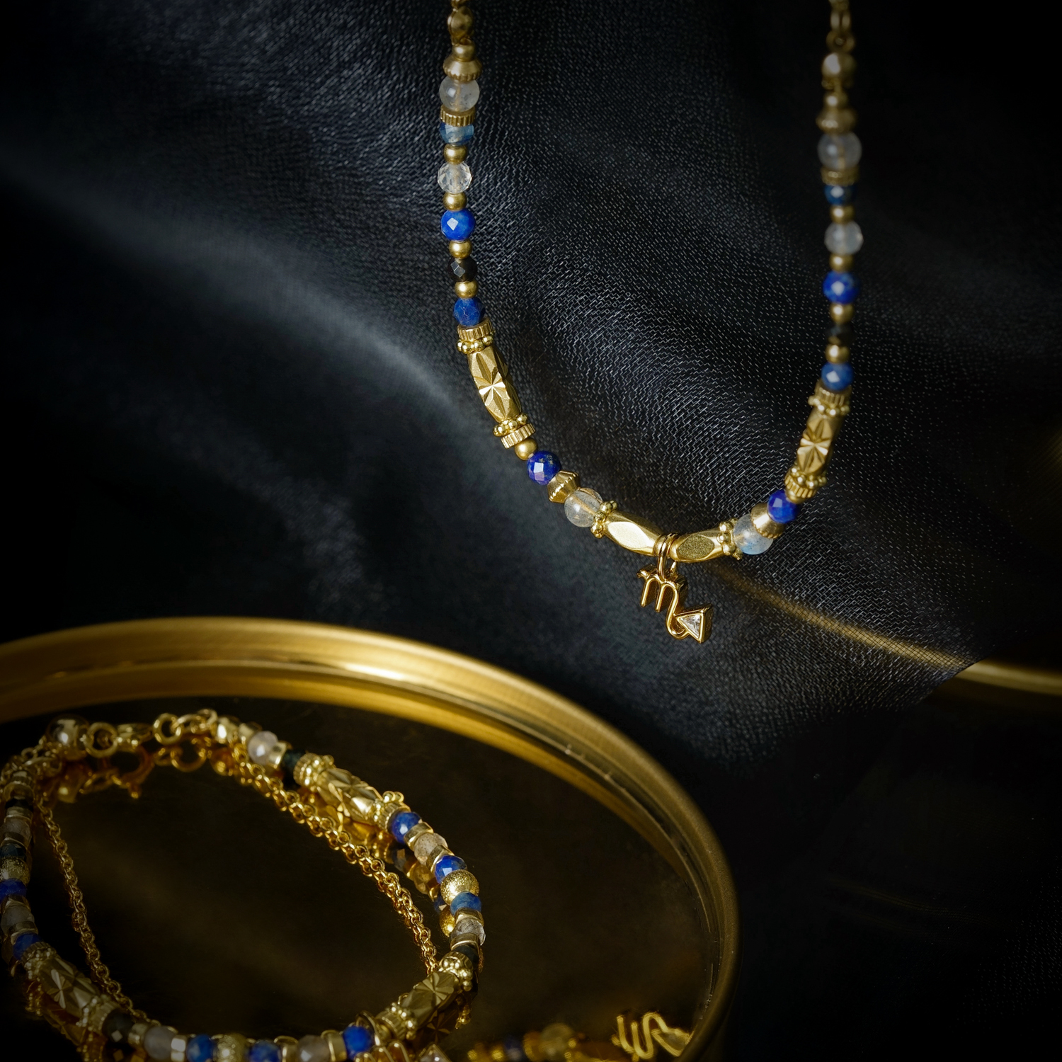 【神秘星象學：星系之聲】285Hz修復之聲｜天蠍座水晶銅鍍18k真金項鍊 NMA008