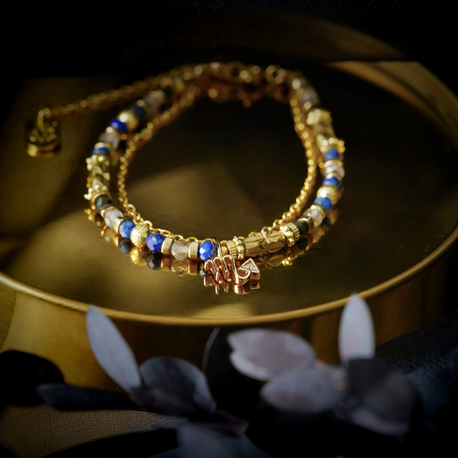 【神秘星象學：星系之聲】285Hz修復之聲｜天蠍座水晶銅鍍18k真金手鍊 BMA008