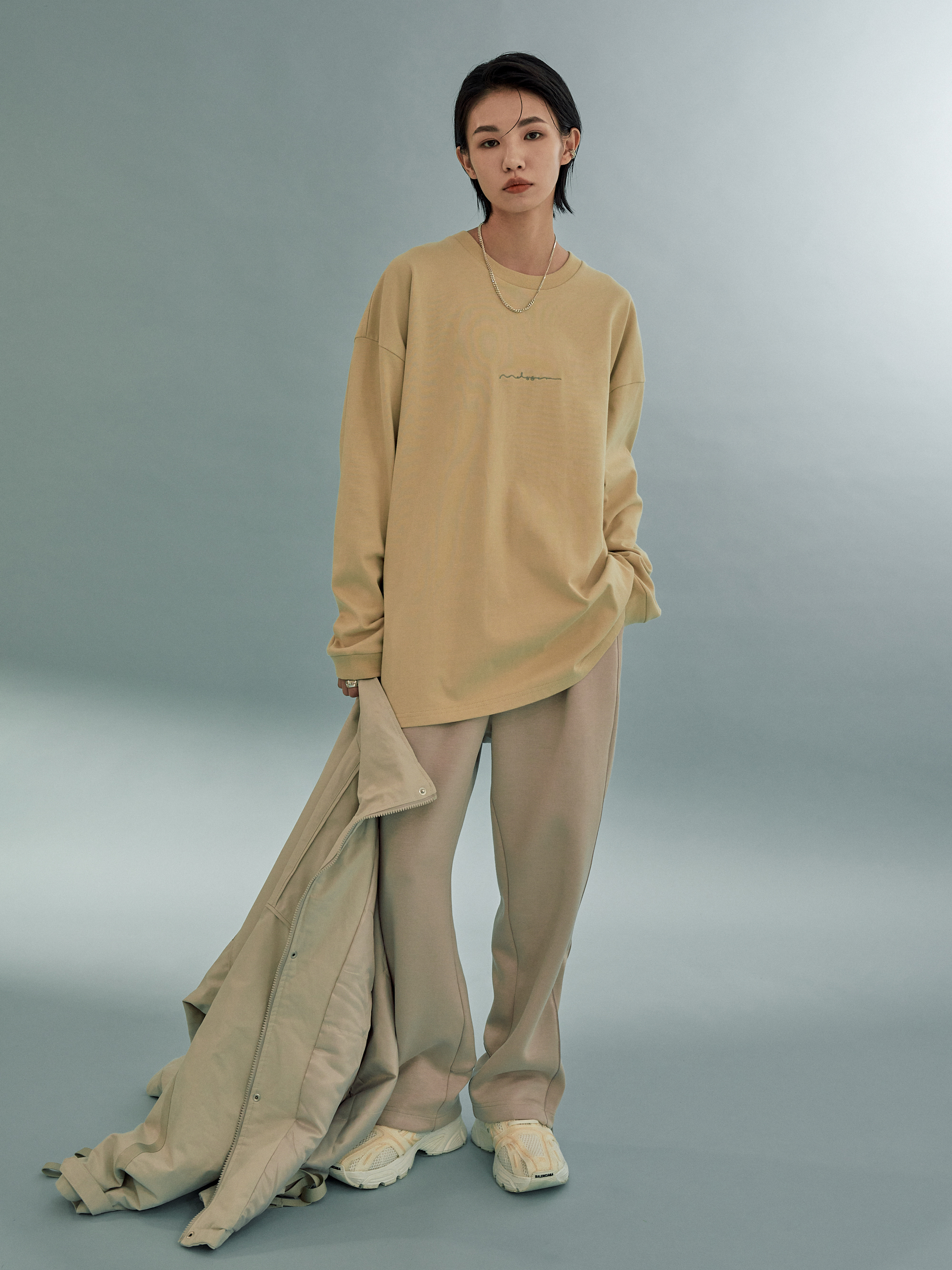 MELSIGN x mouggan - Print L/S T-Shirt - Light Apricot