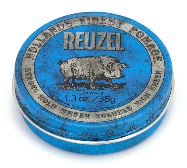 Reuzel Blue Pomade Water Soluble 1.3oz/35g 藍豬超強水性髮蠟