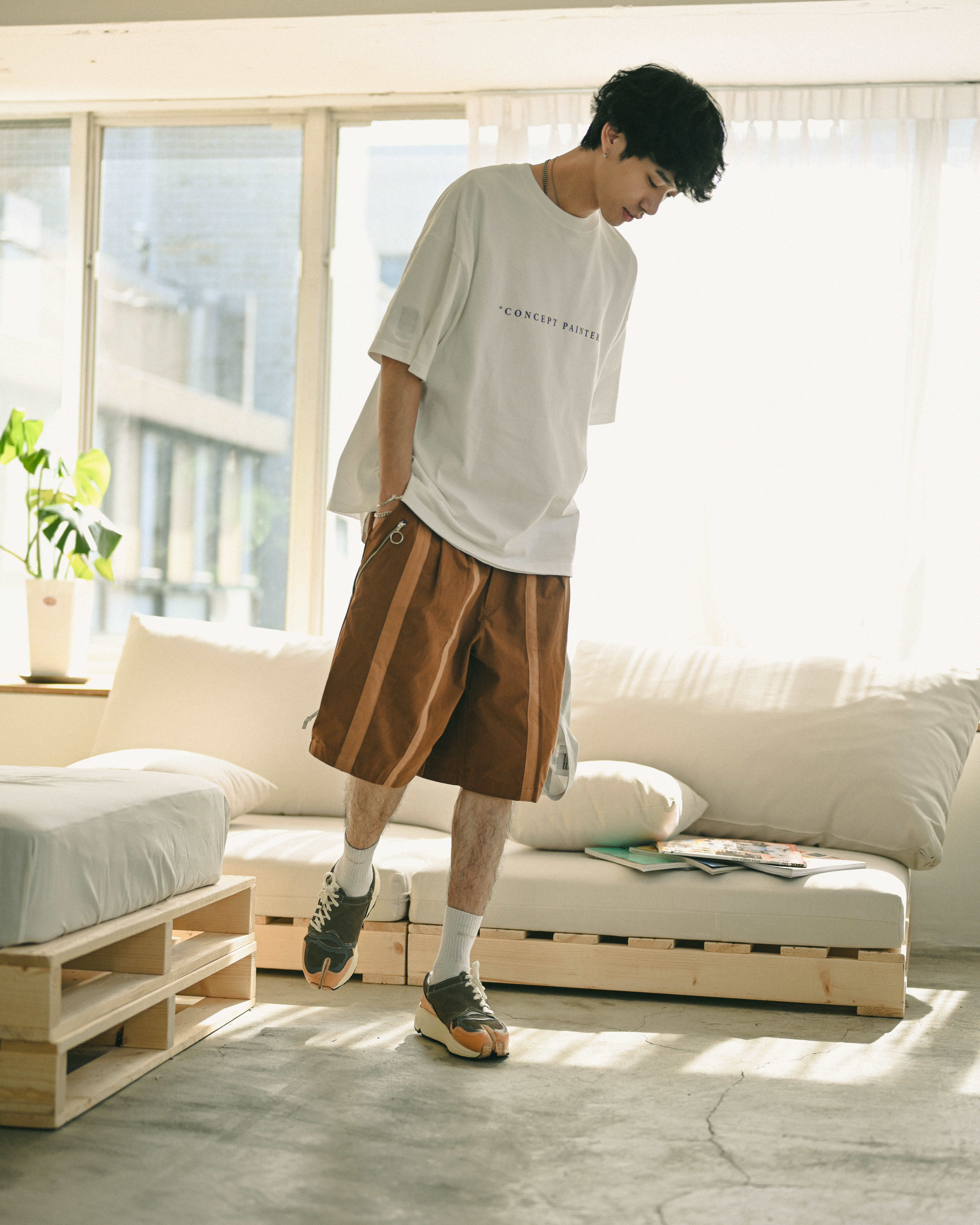 MELSIGN - Stripe Pocket Shorts - Pumpkin