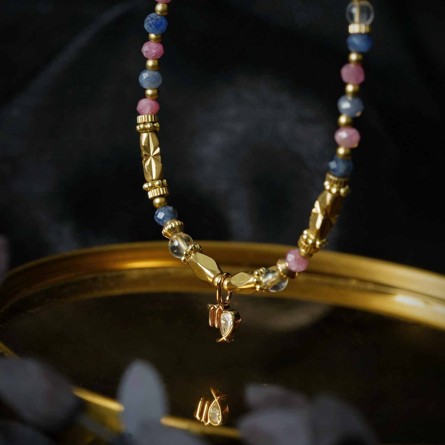 【神秘星象學：星系之聲】741Hz清晰之聲｜處女座水晶銅鍍18k真金項鍊 NMA006