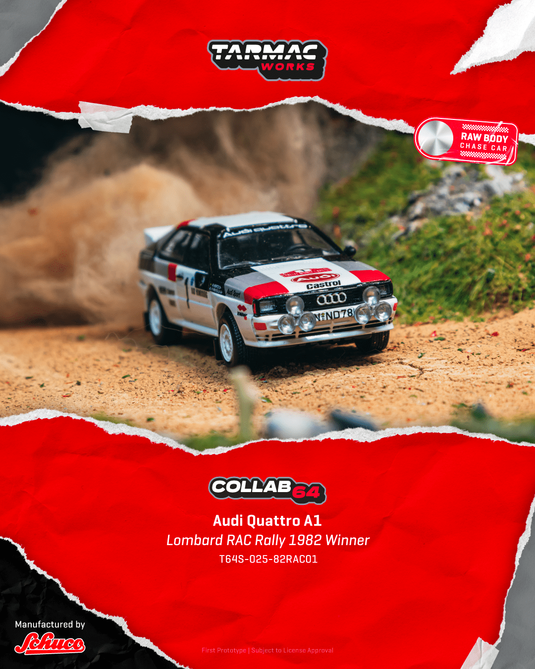 PO-$118 * TARMAC   * 1:64 Audi Quattro A1 Lombard RAC Rally 1982 #1 Winner