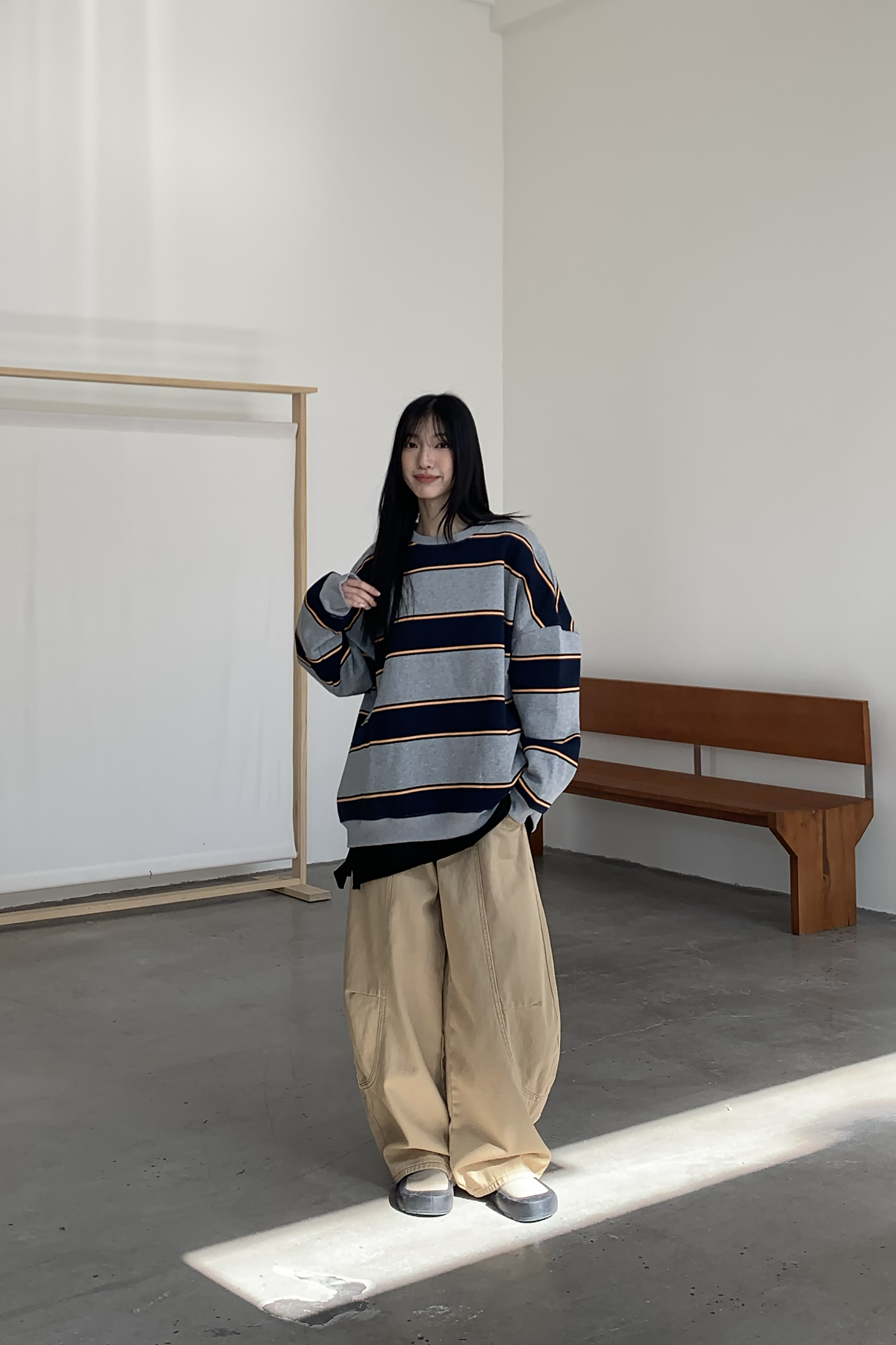 Winter Finale｜刷毛條文圓領大學T 3色