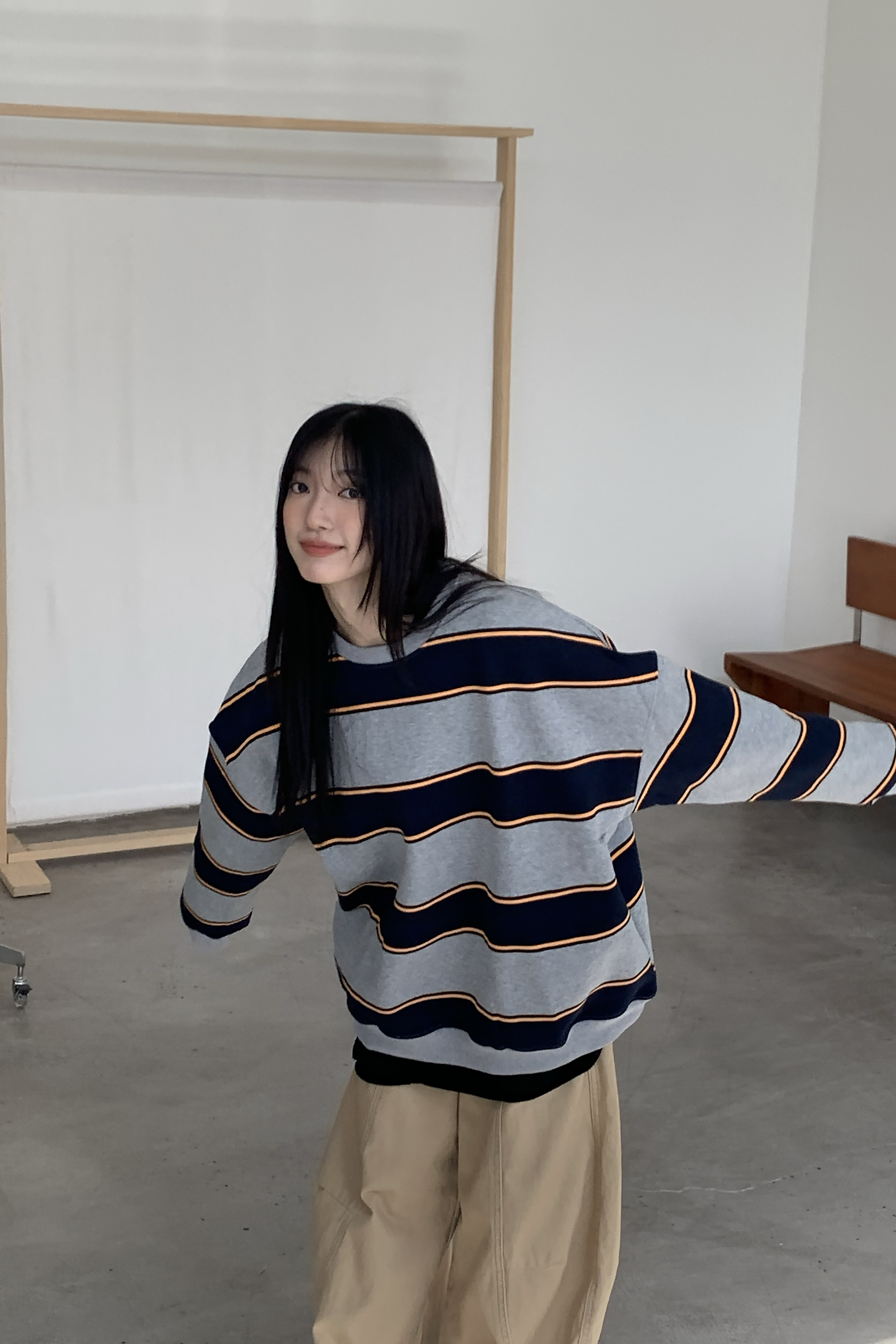 Winter Finale｜刷毛條文圓領大學T 3色