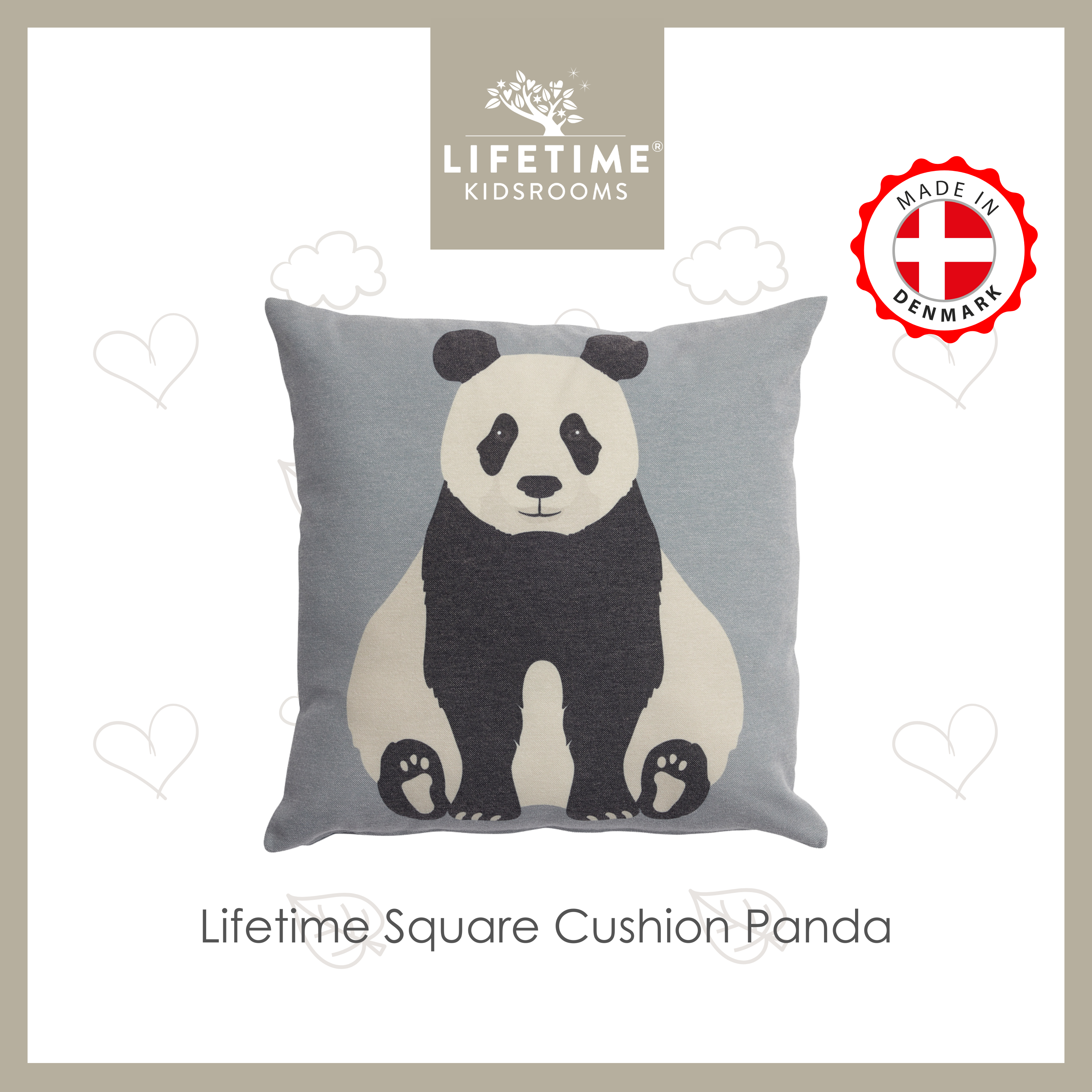 Lifetime Square Cushion Panda - Panda Paradise