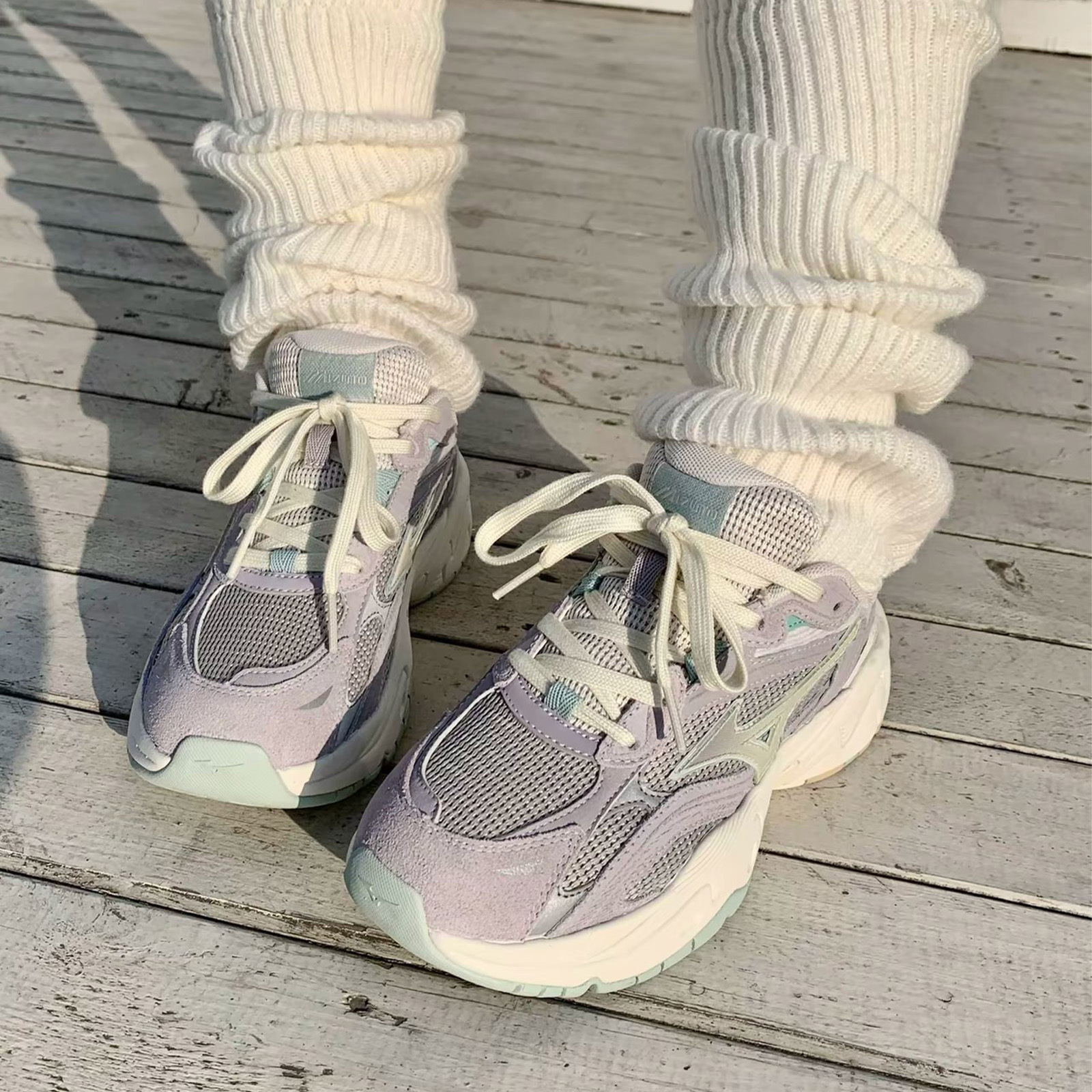 MIZUNO 美津濃 TRAINER 2K V2 莫蘭迪紫 燕麥奶茶 透氣 增高 女鞋 復古休閒鞋 D1GH250408 D1GH250412