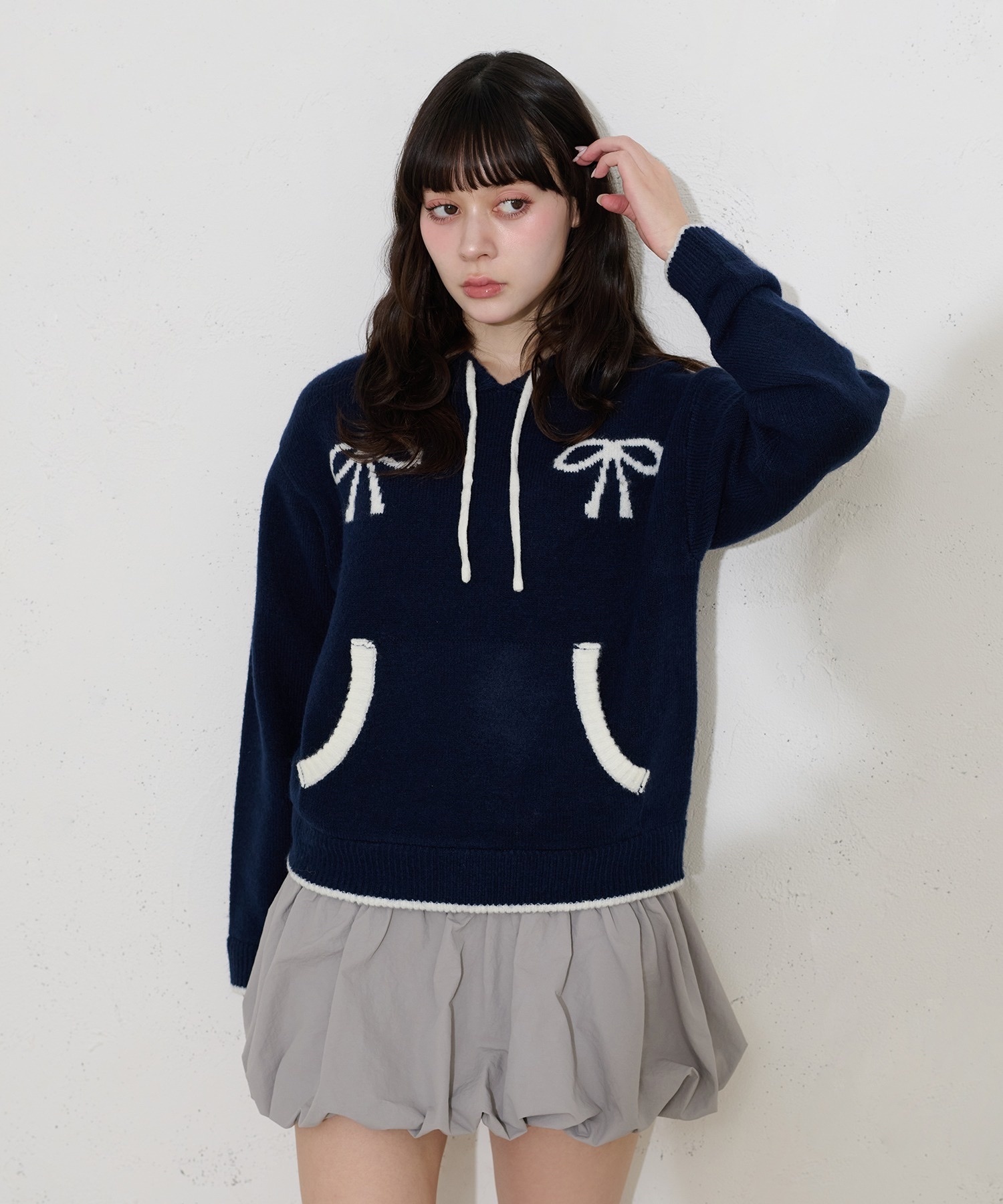 FCMM / RIBBON KNIT HOODIE