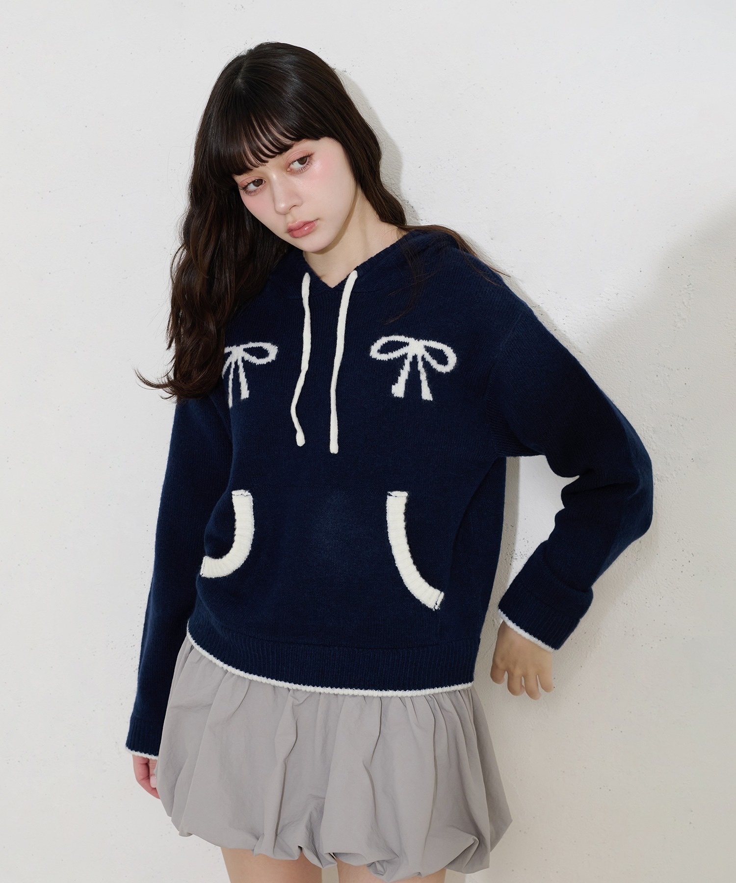 FCMM / RIBBON KNIT HOODIE